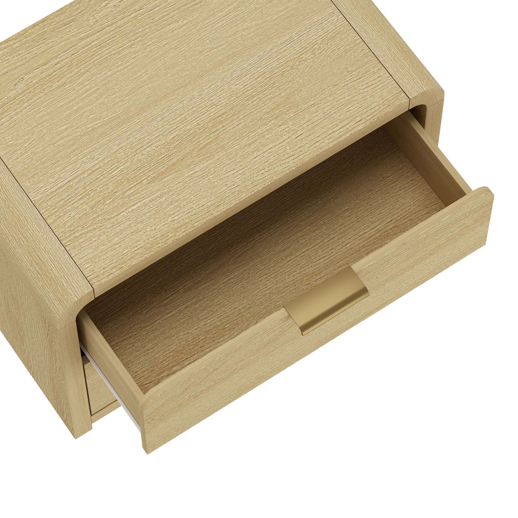 Grace Nightstand in Natural Oak and Gold