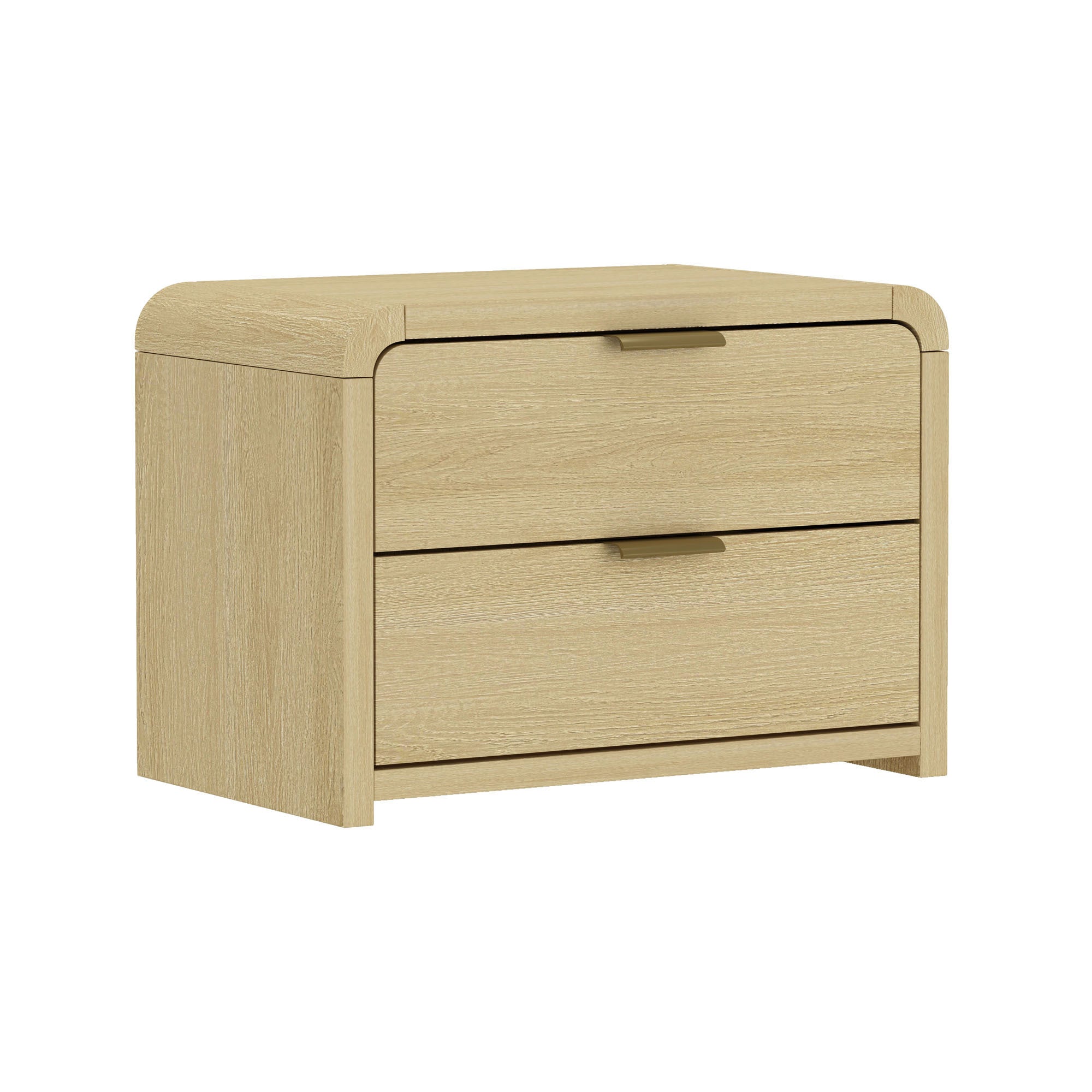 Grace Nightstand in Natural Oak and Gold