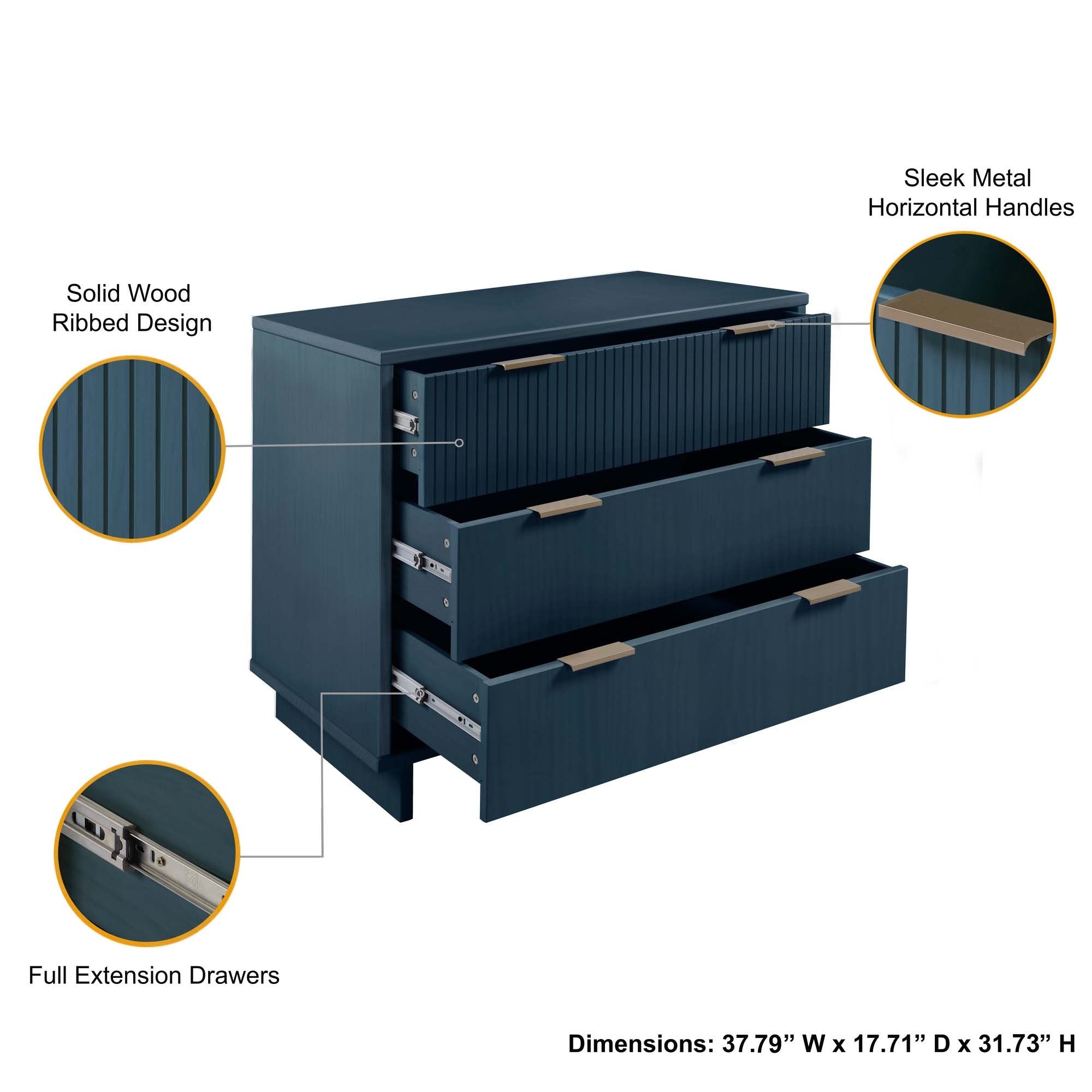 Granville 38" Standard Dresser in Midnight Blue