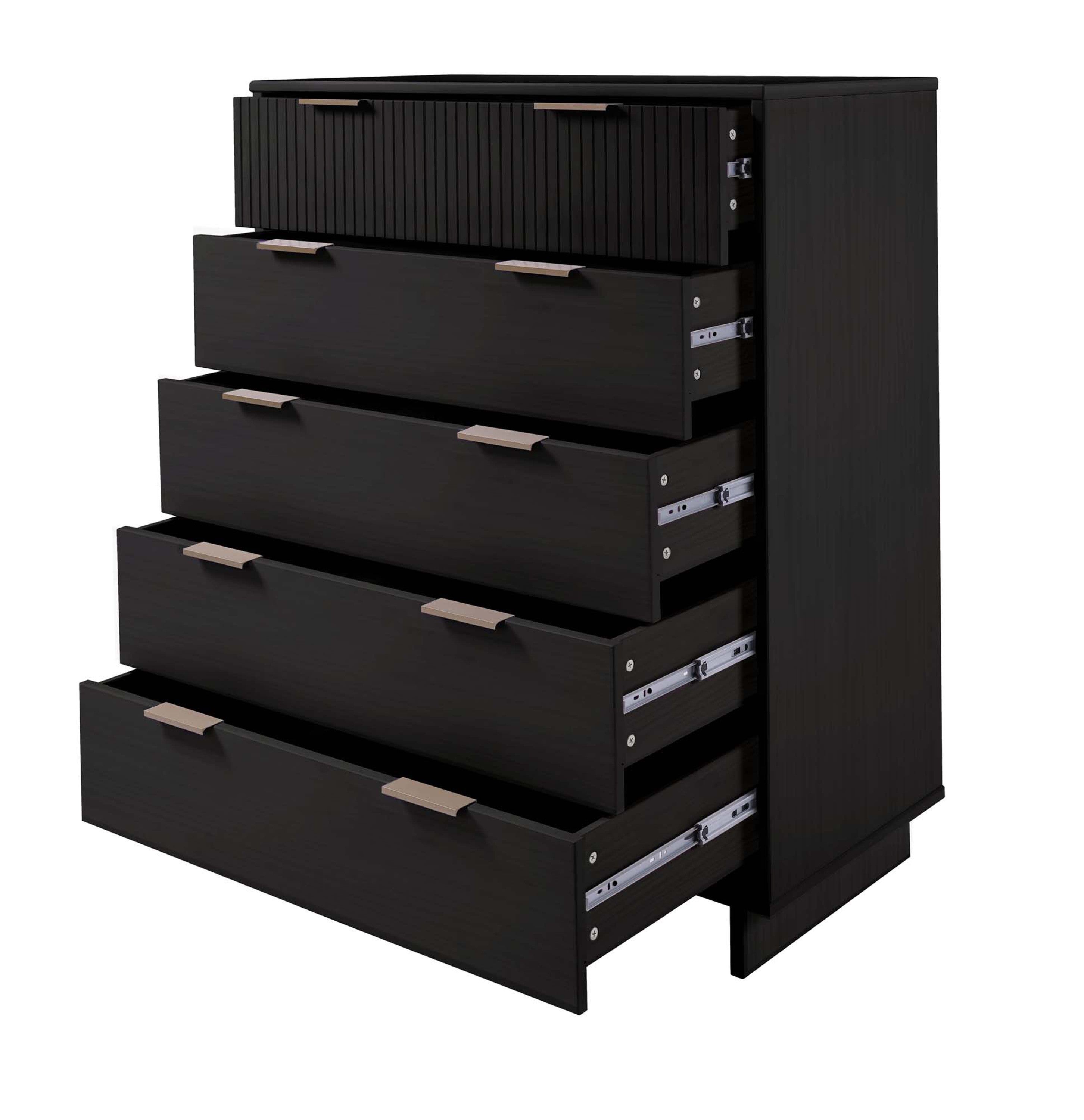 Granville 45" Modern Black Tall Dresser