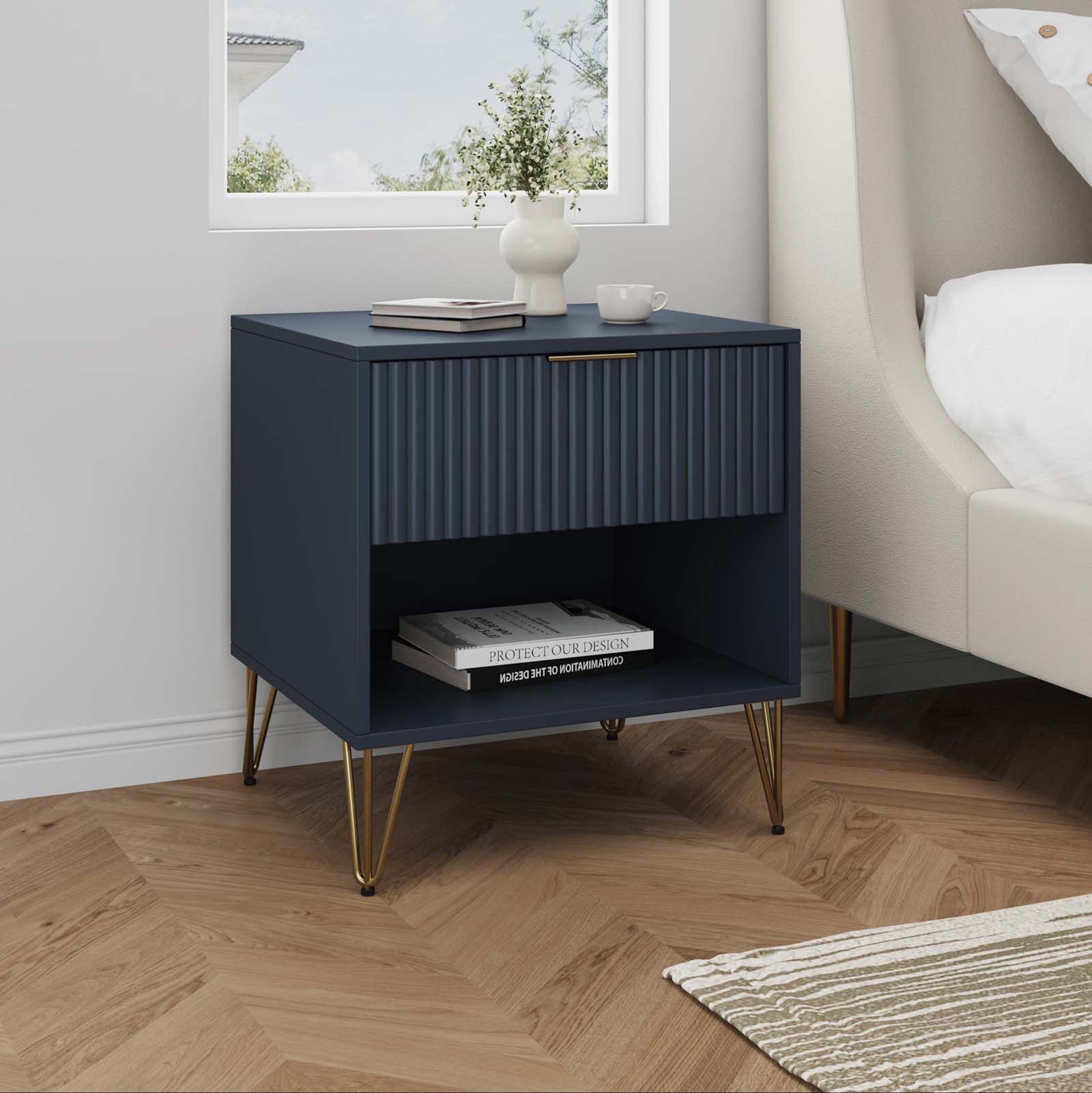 Granville Midnight Blue Nightstand 1.0