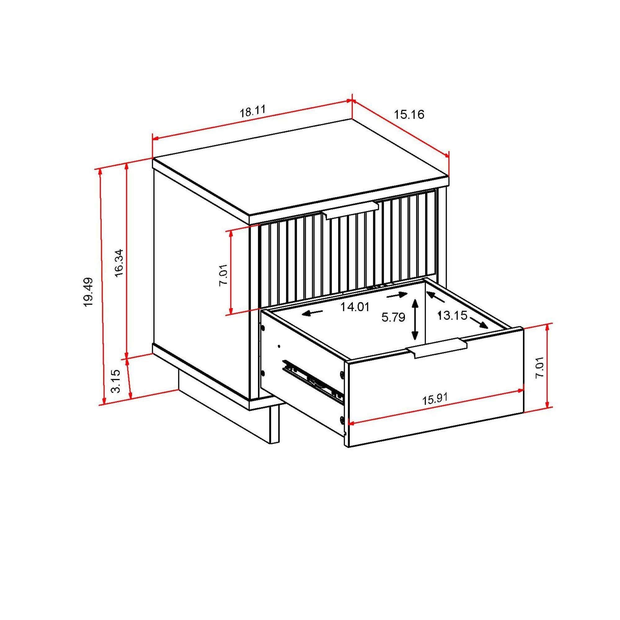 Granville 2.0 Modern Light Gray Nightstand