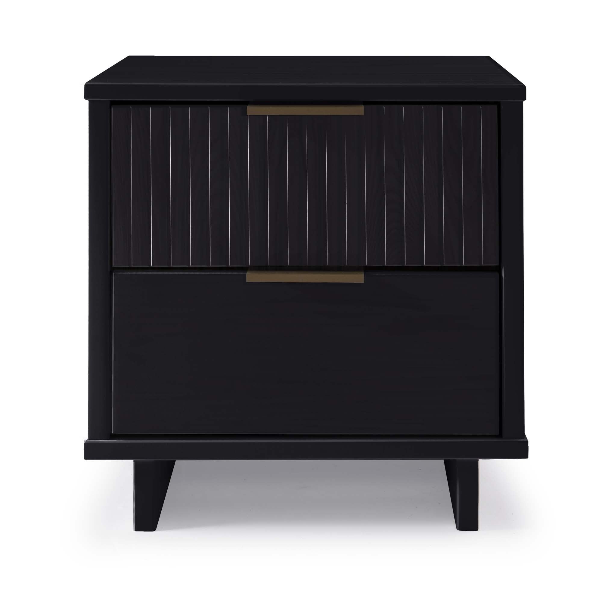 Granville Nightstand 2 Drawers - Black