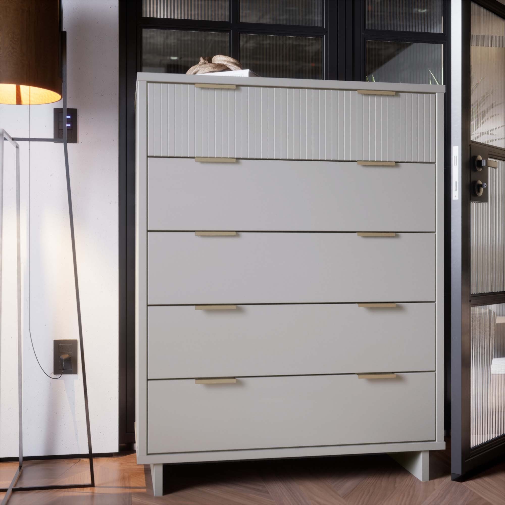 Granville Tall Dresser in Light Grey