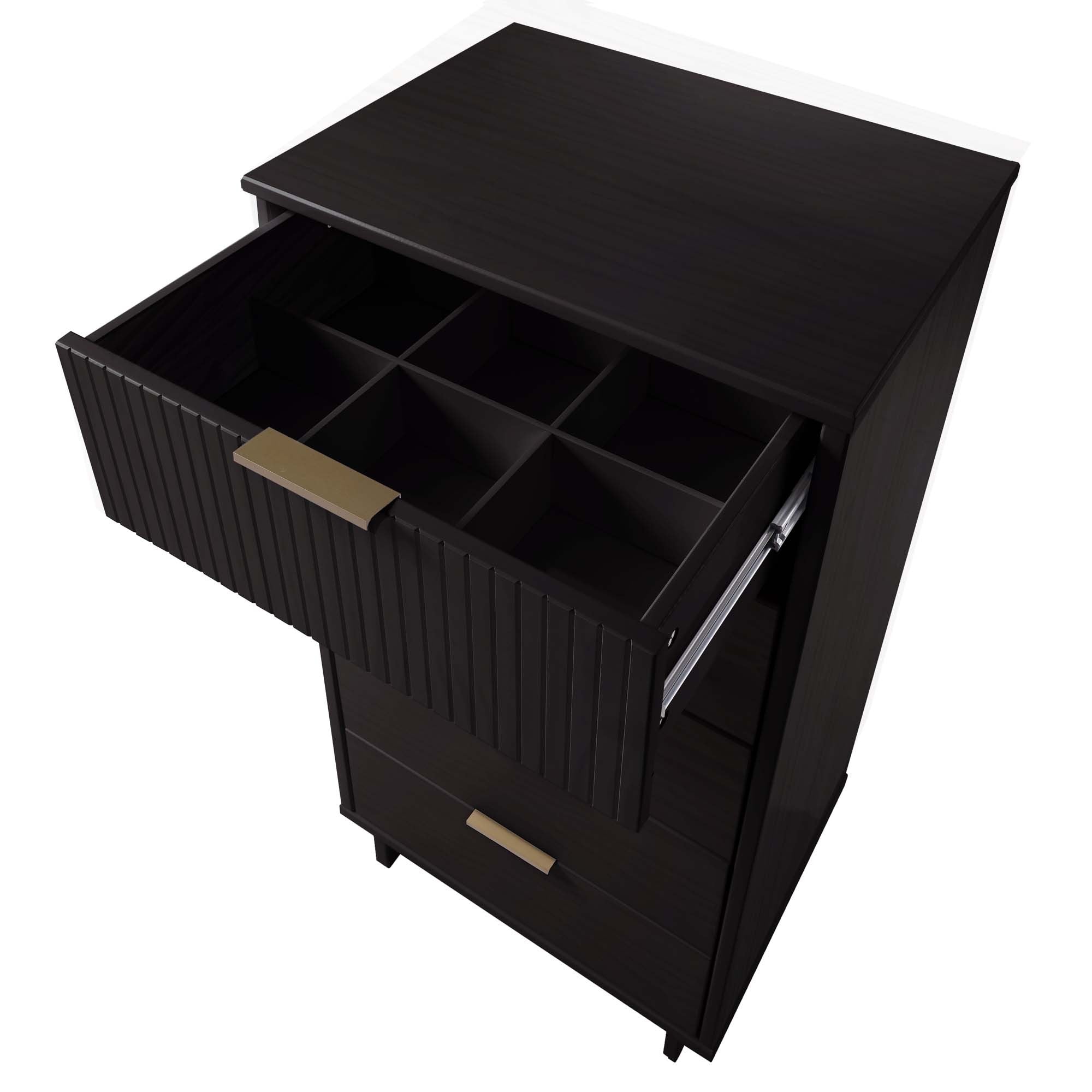 Granville Tall Narrow Black Dresser