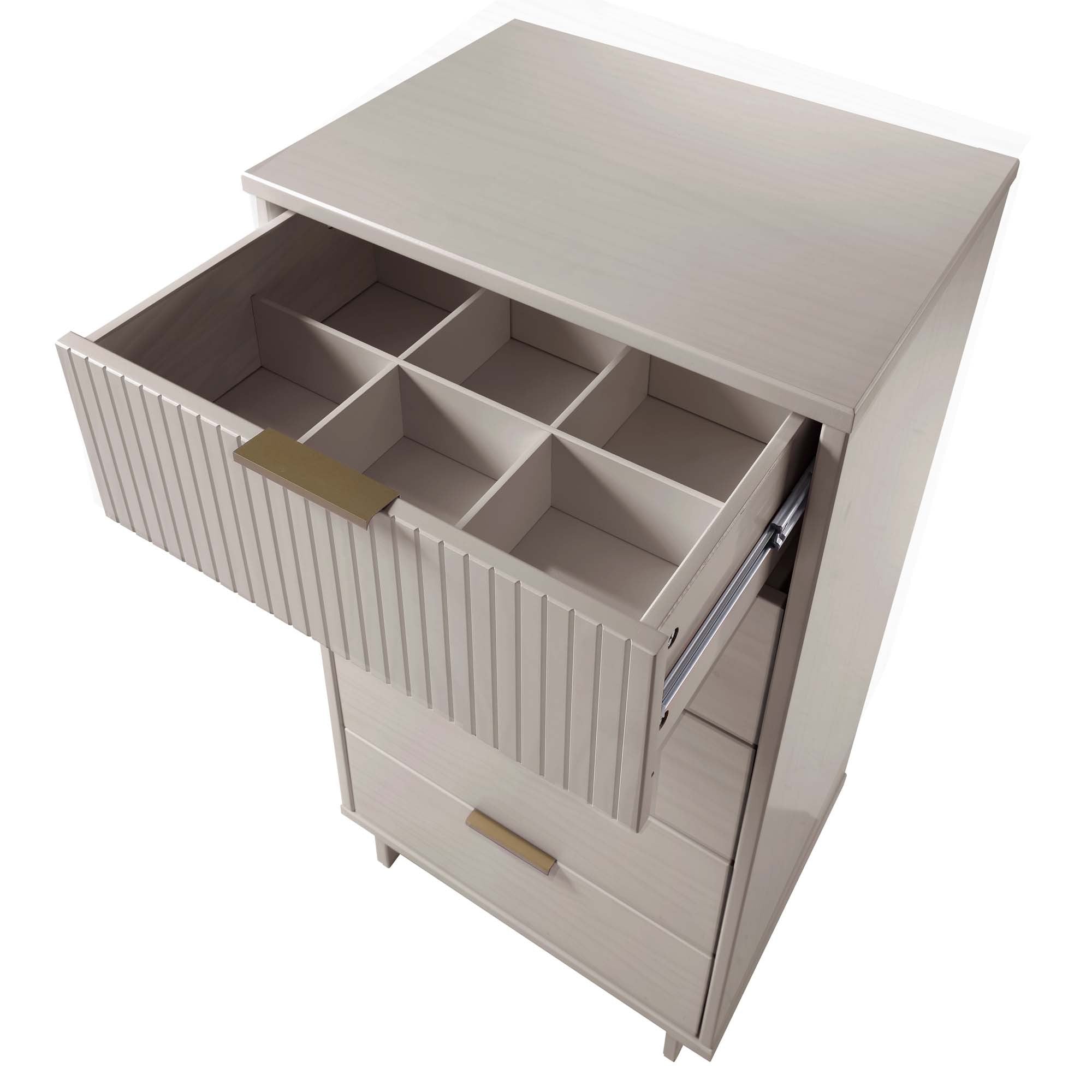 Granville Tall Narrow Light Grey Dresser