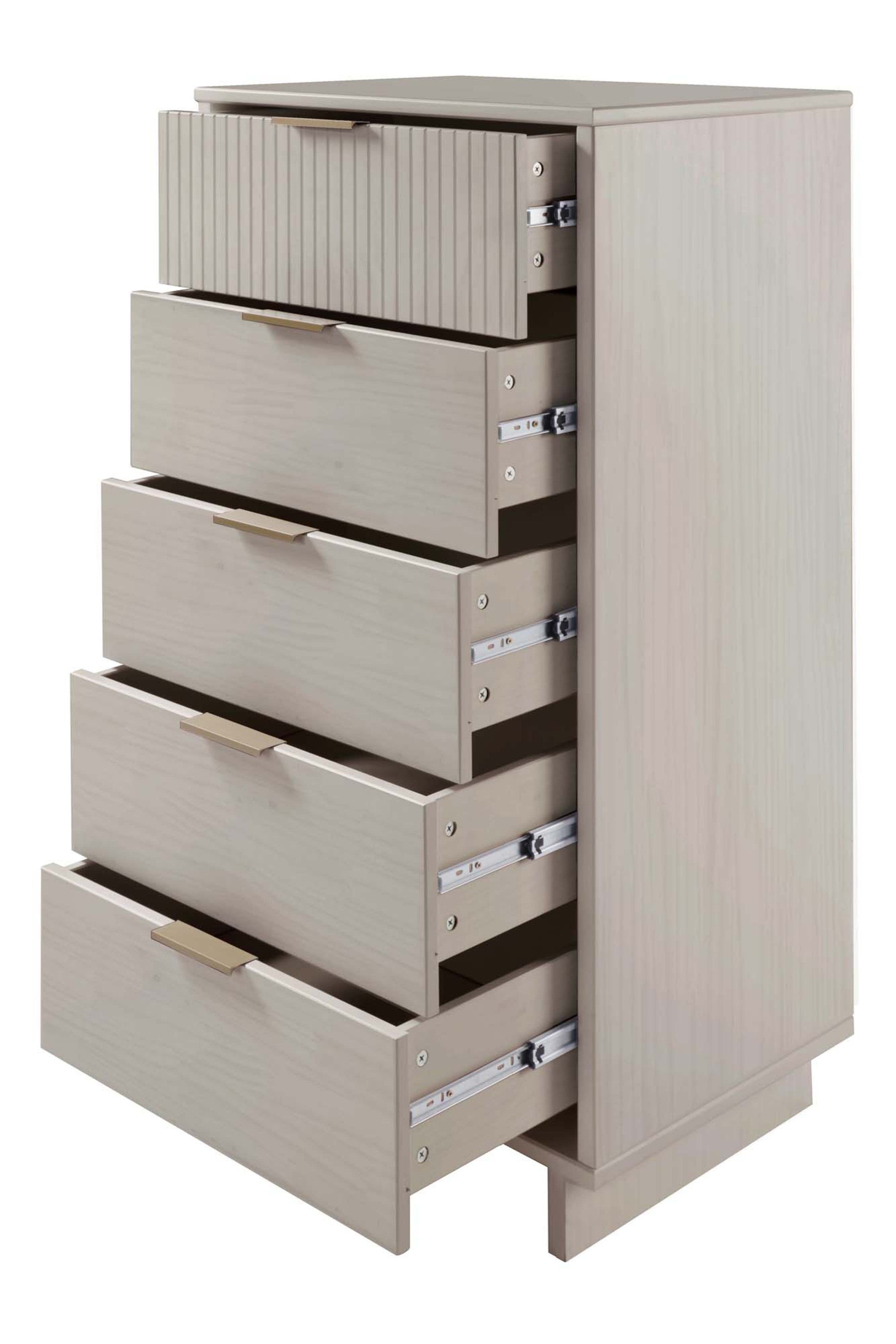Granville Tall Narrow Light Grey Dresser