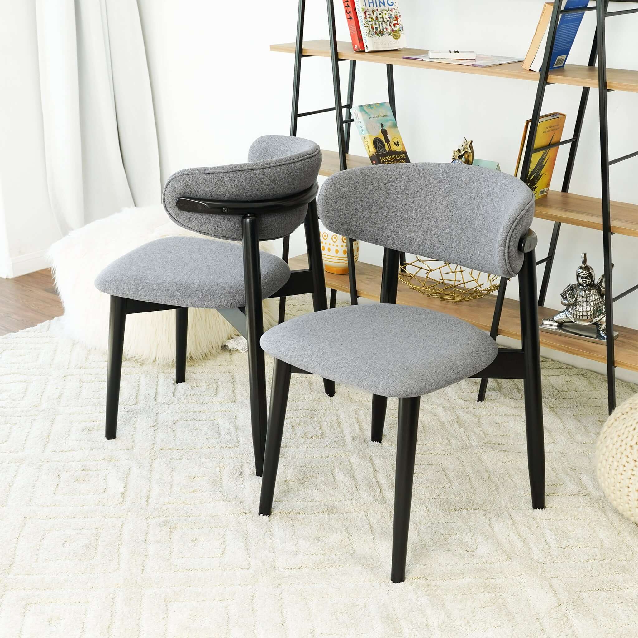 Crown Grey Fabric Dining Chair (Set of 2)