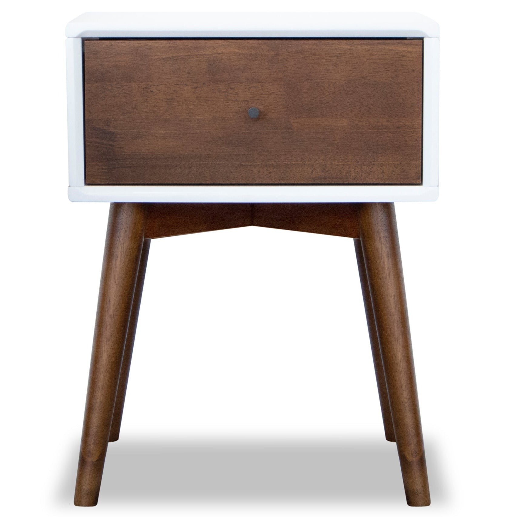 Hayes White Solid Wood Base Nightstand