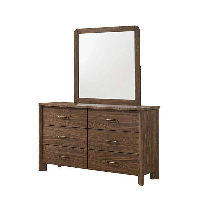 Hayward Mid-Century Modern Walnut Solid Wood Dresser by Furniture of America