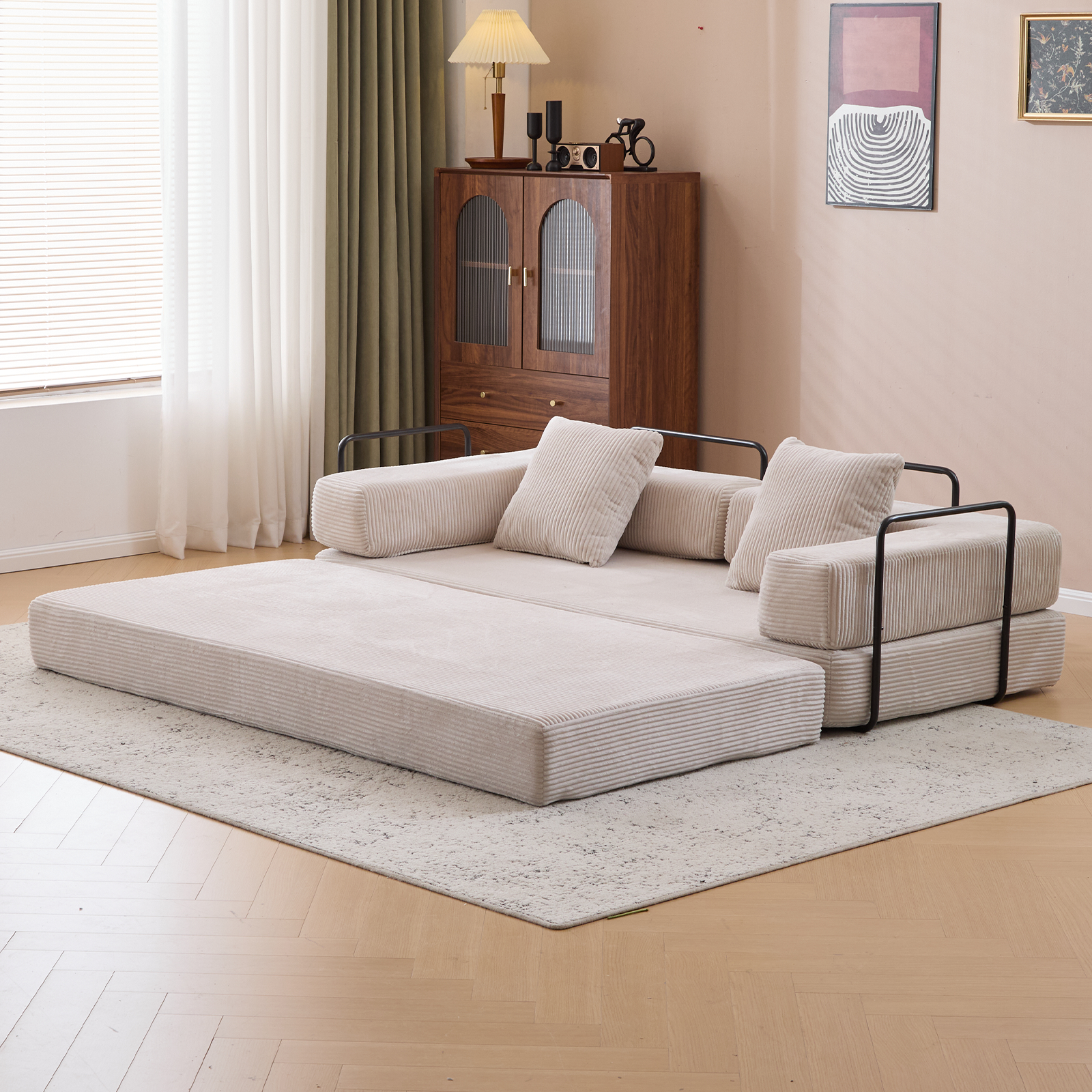 Herman Floor Couch-Compression Sofa-Convertible Floor Sofa Bed-Futon Couch Lounge