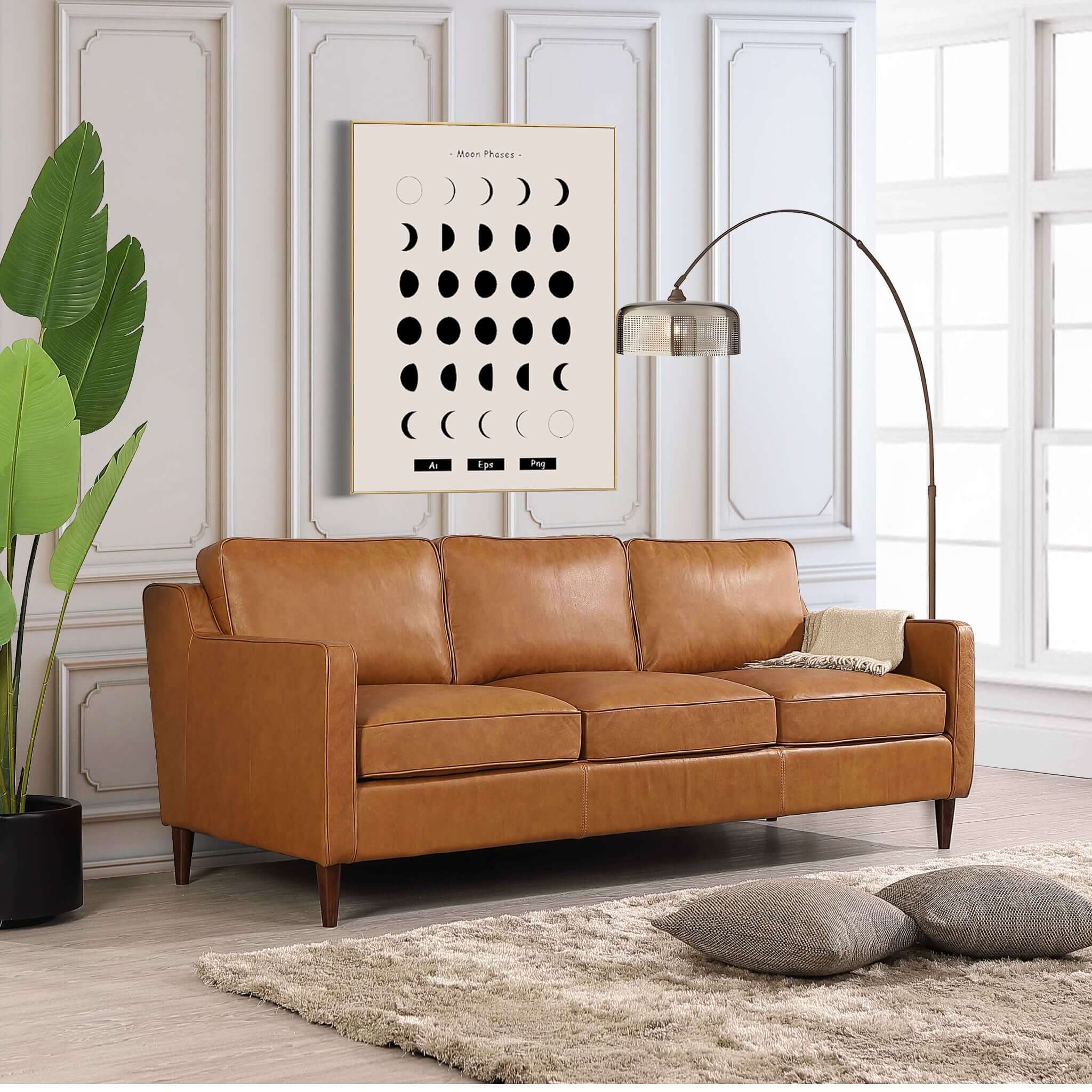 Hicks Modern Leather Sofa