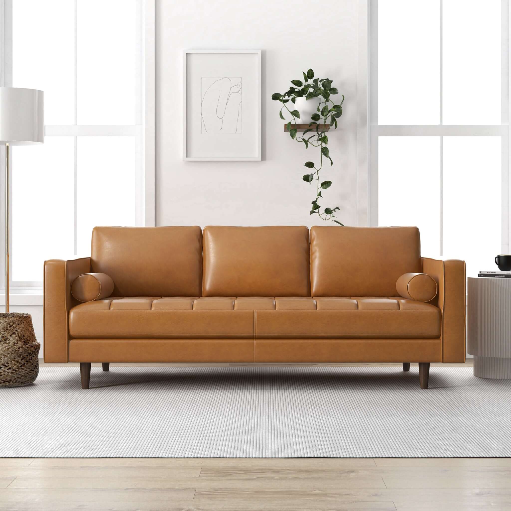 Hoxton Tan Leather Sofa