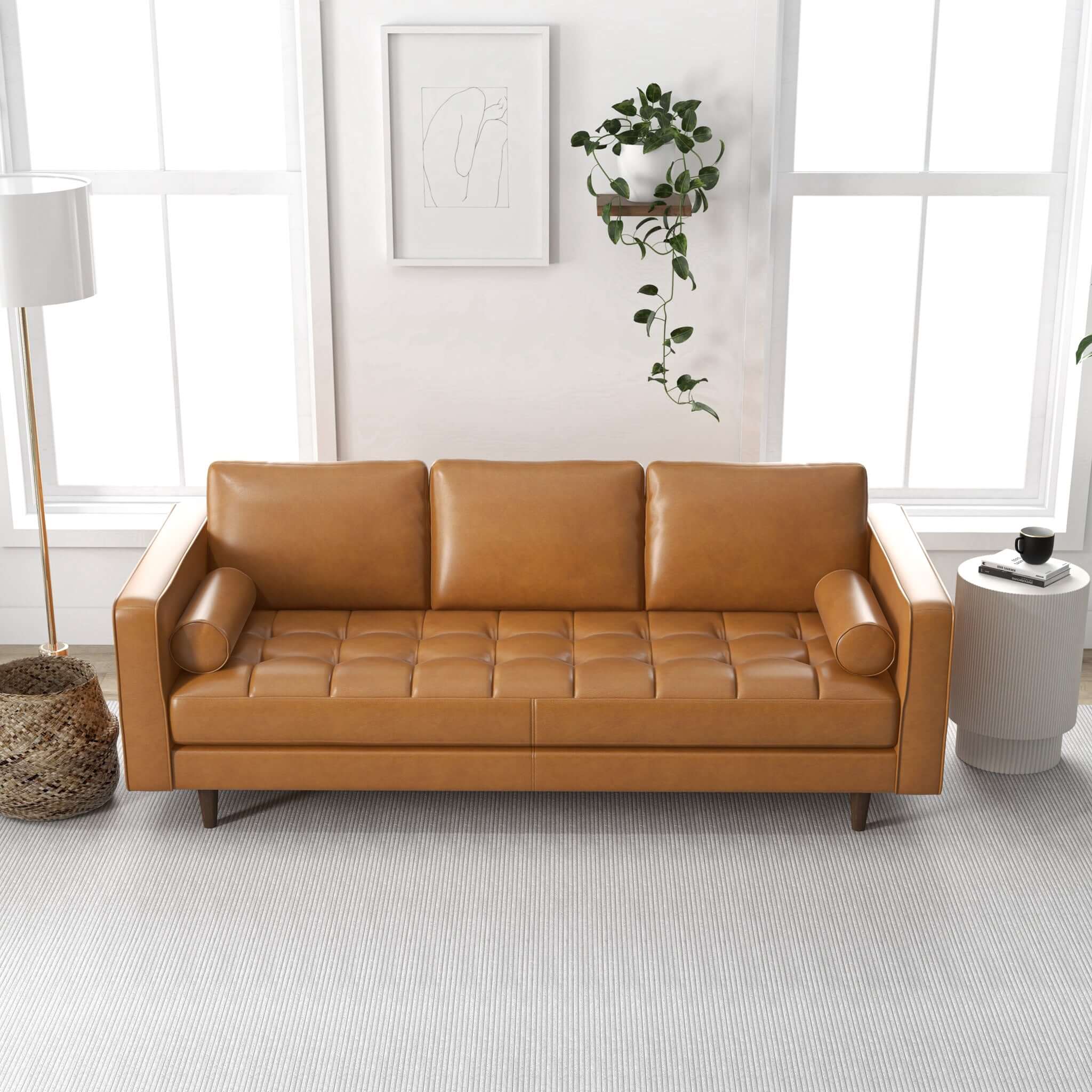 Hoxton Tan Leather Sofa