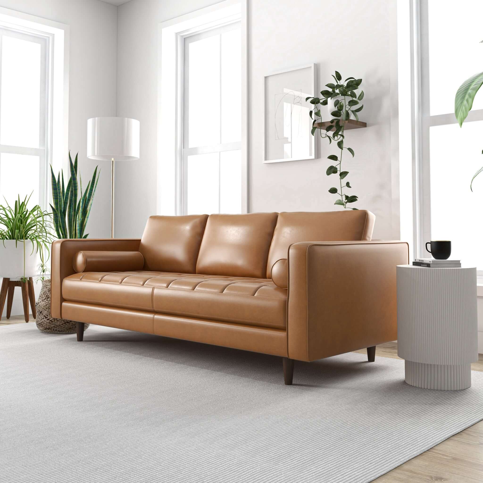 Hoxton Tan Leather Sofa