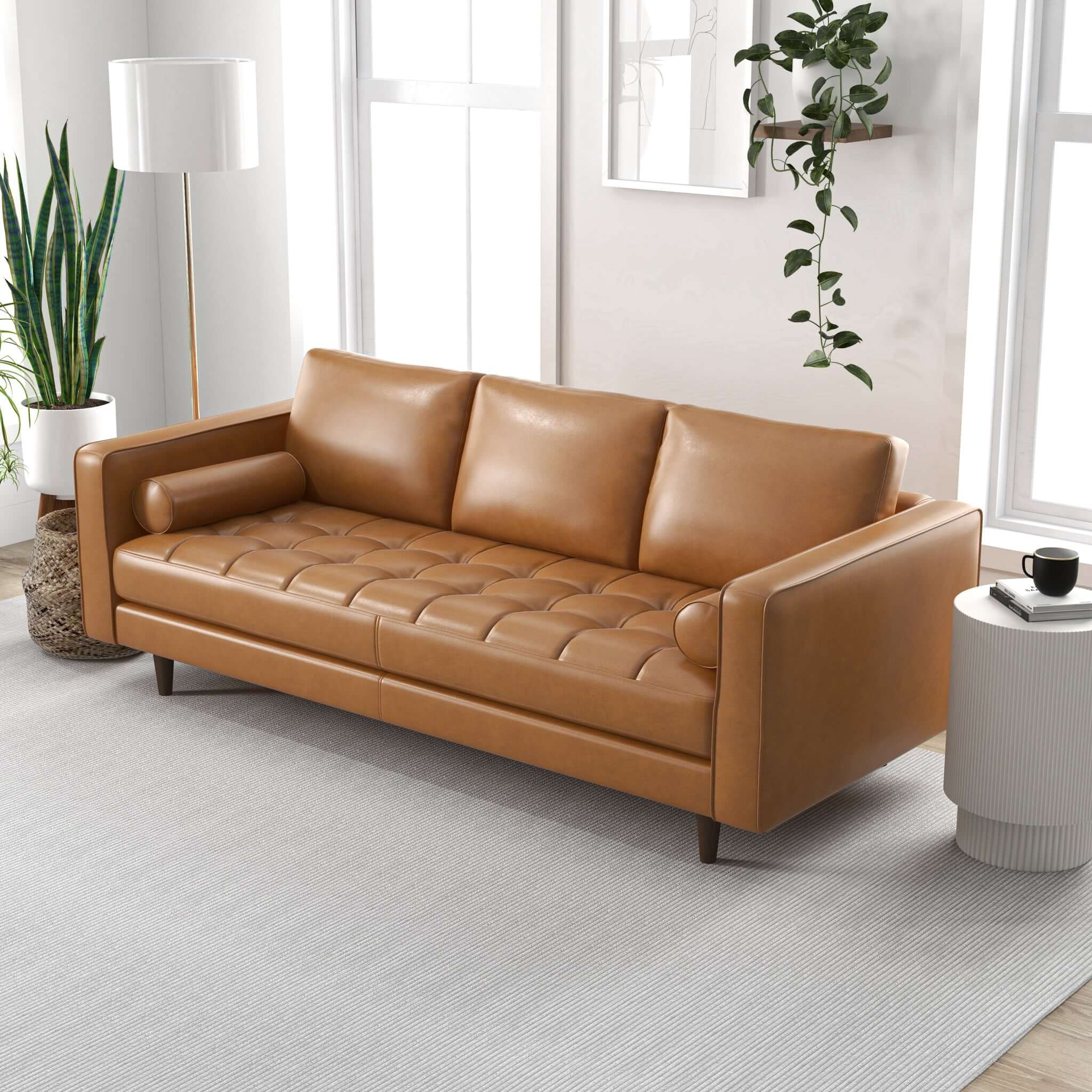 Hoxton Tan Leather Sofa