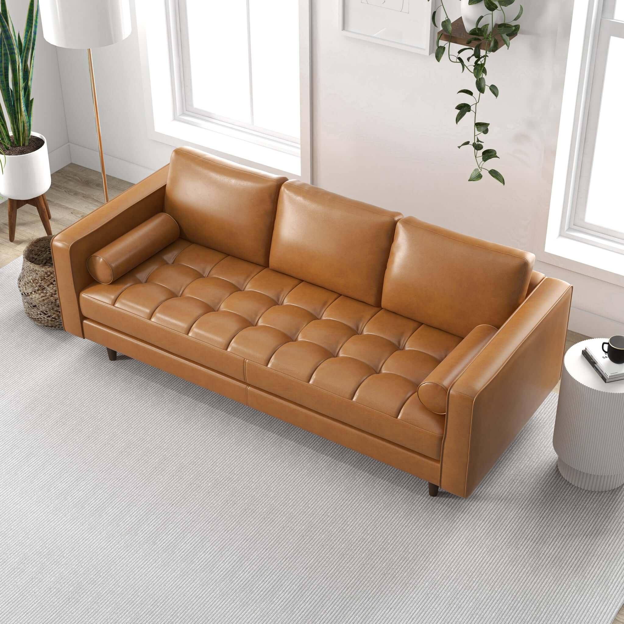 Hoxton Tan Leather Sofa