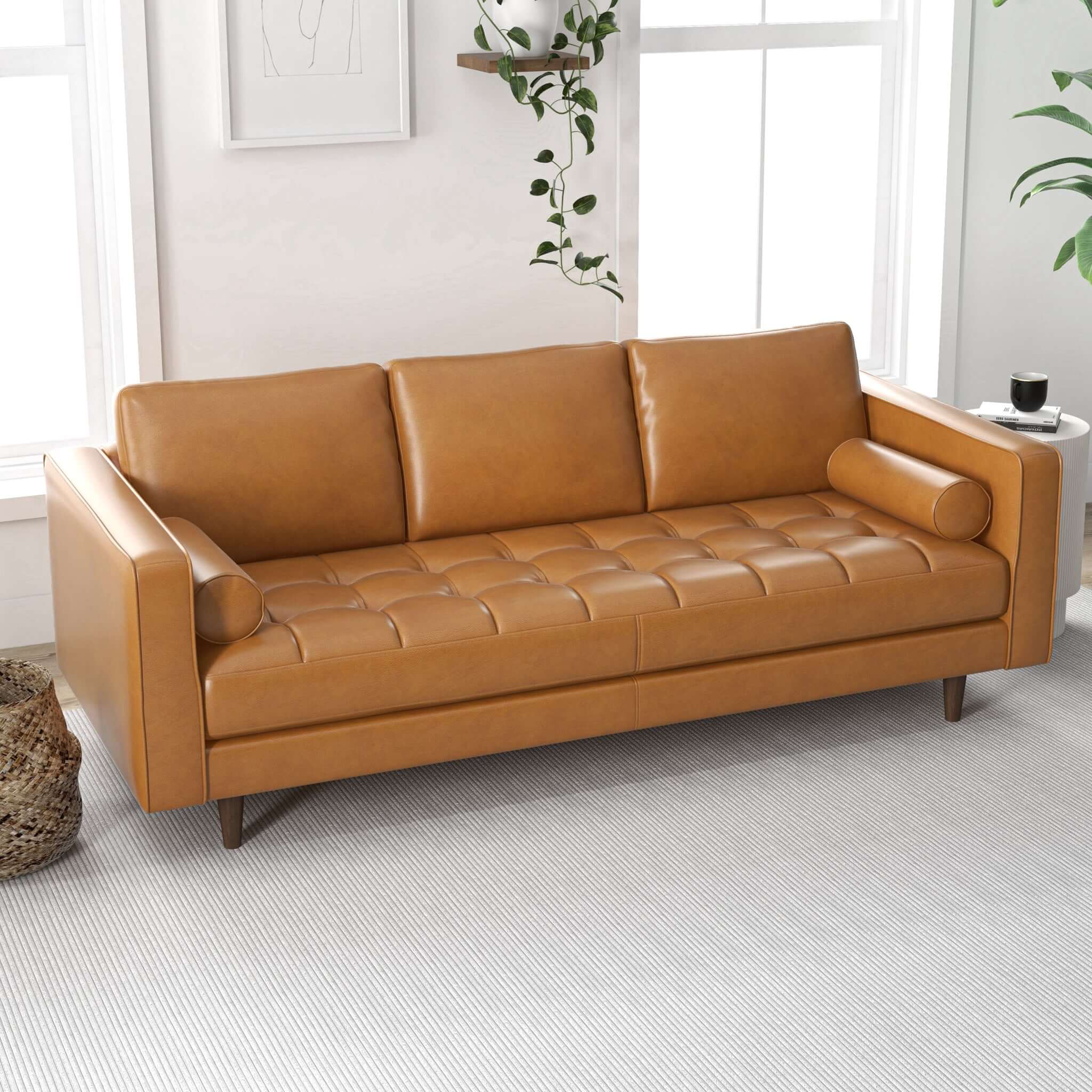 Hoxton Tan Leather Sofa