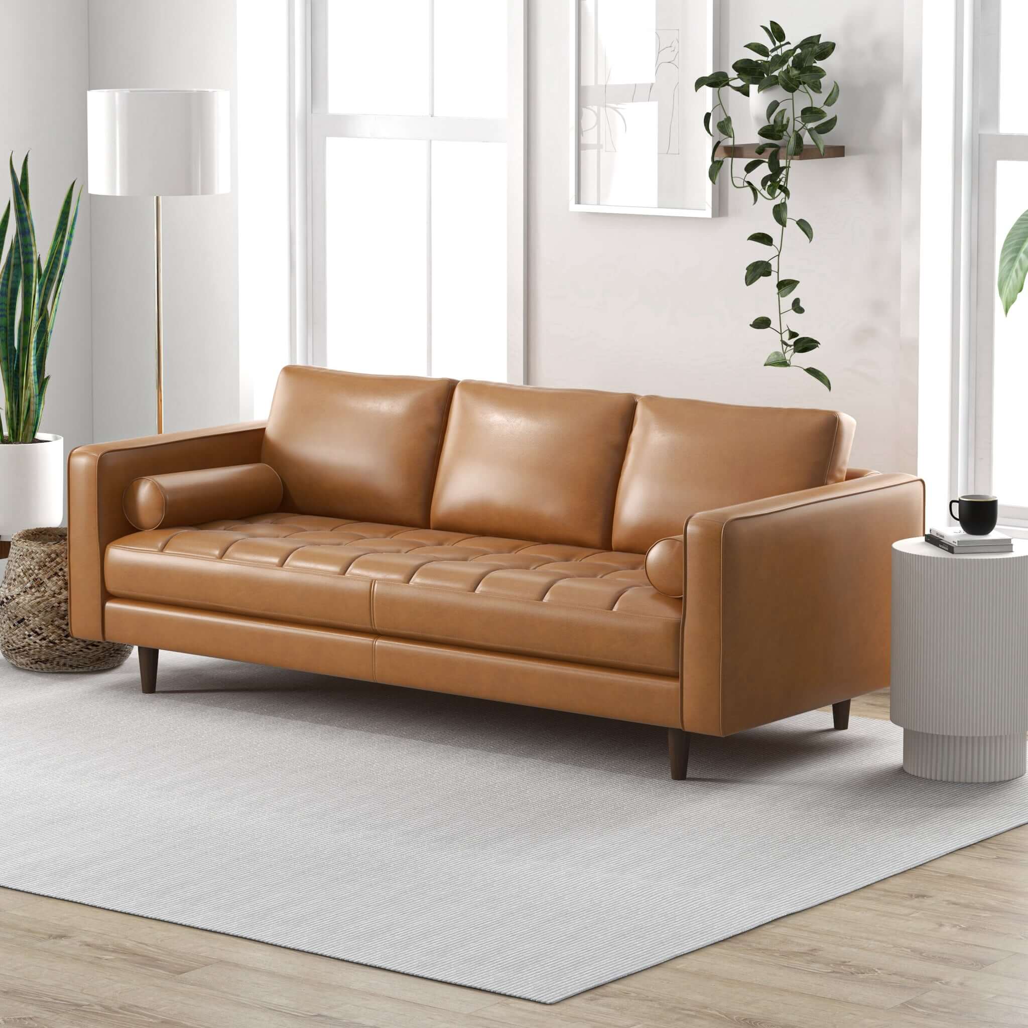 Hoxton Tan Leather Sofa