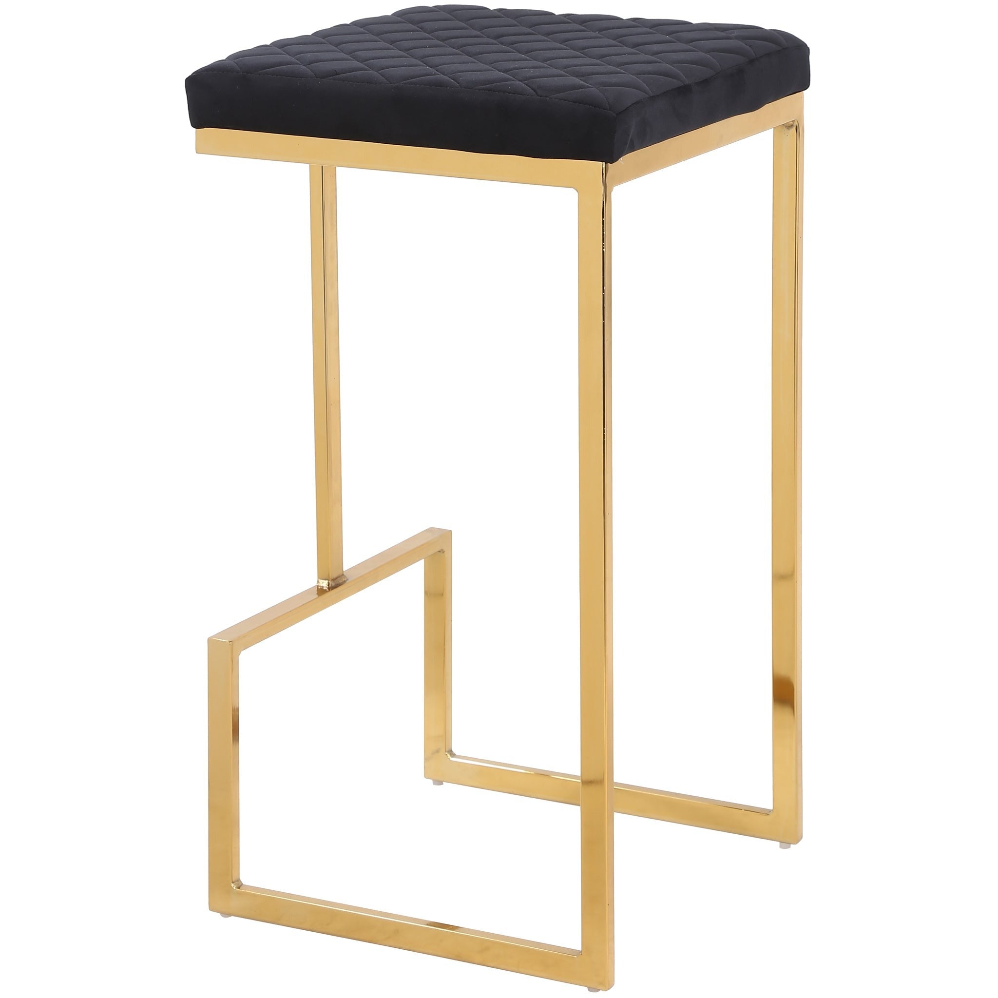 Felicia Black Velvet Bar Stool