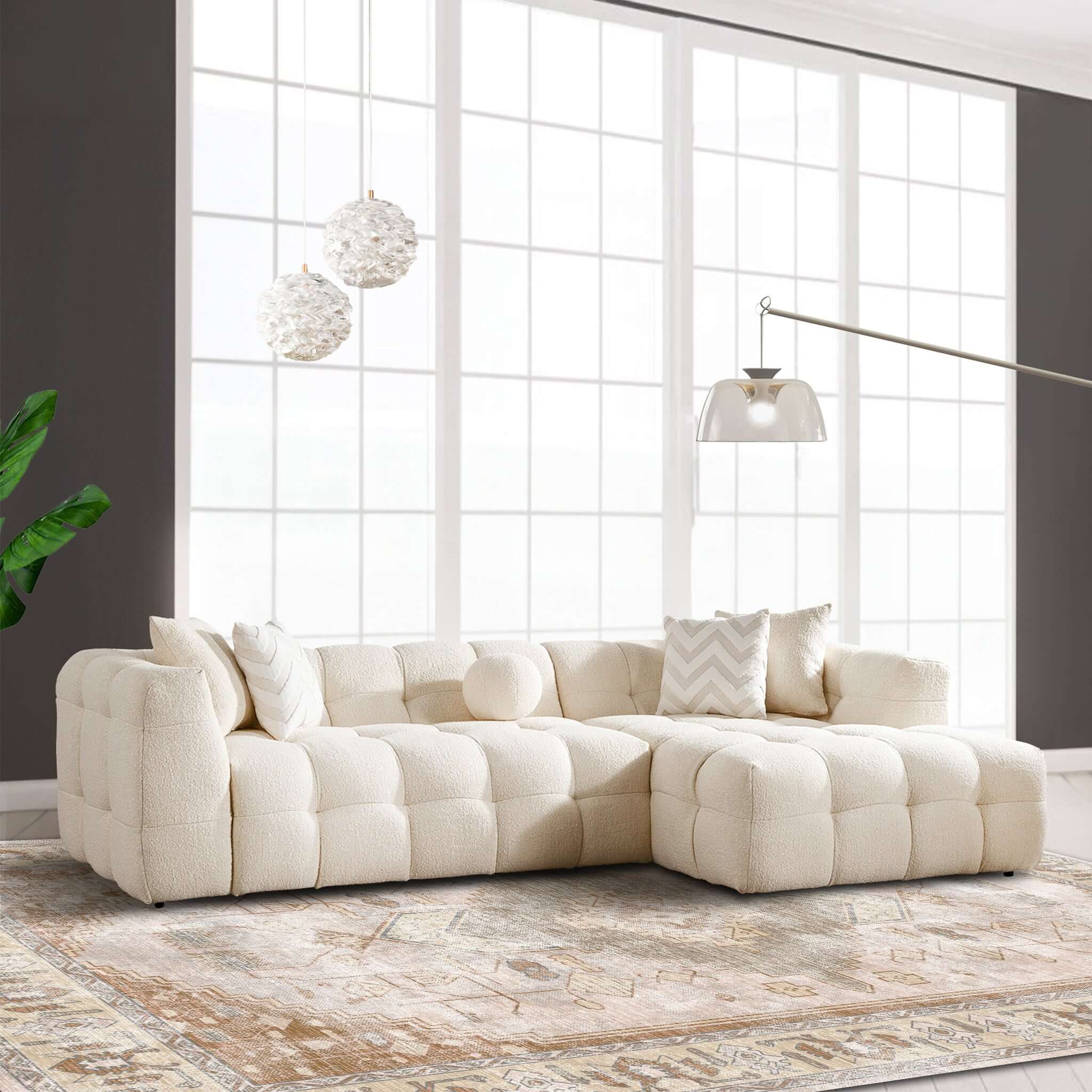 Arhaus Ivory Boucle Sectional Sofa