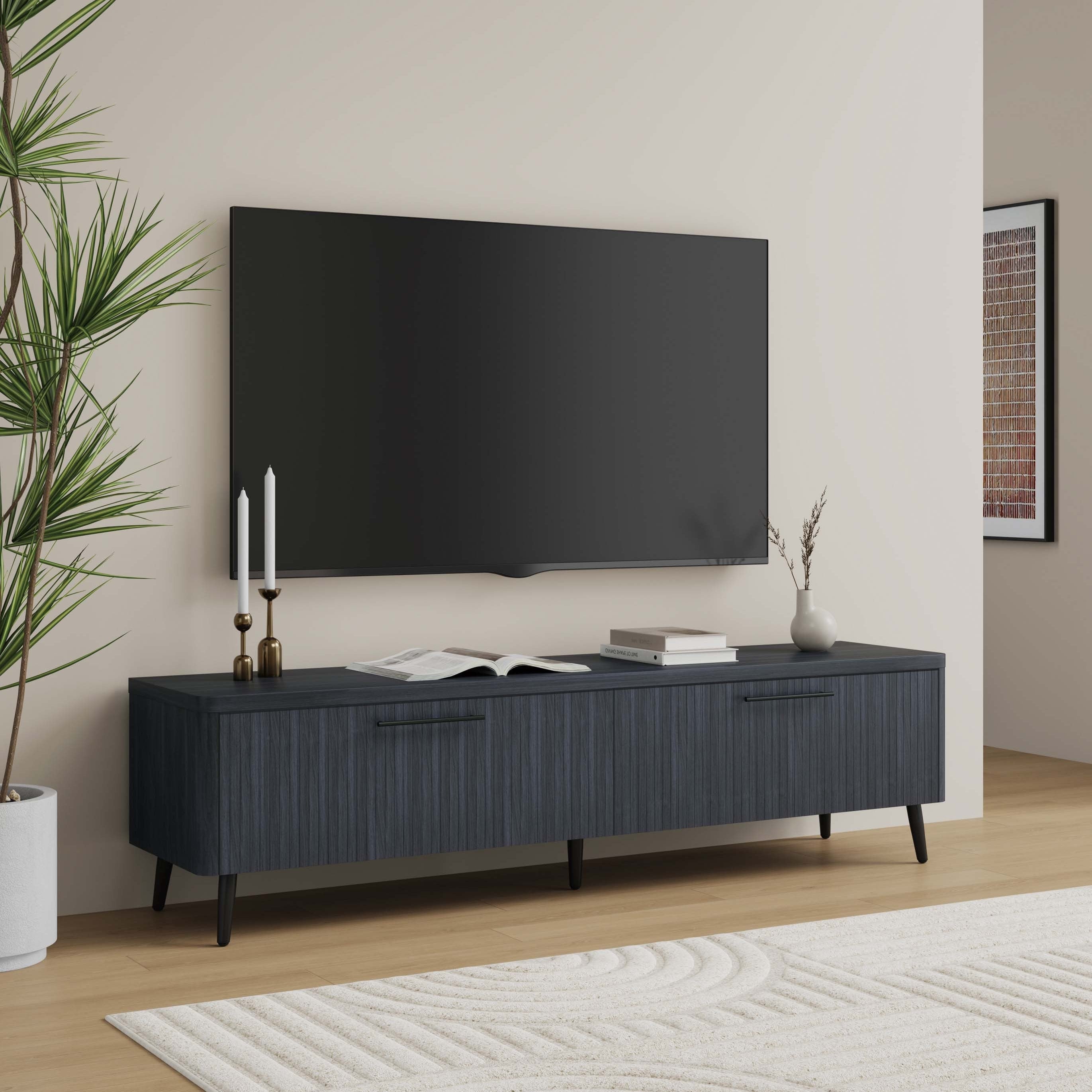 Jodie TV Stand in Charcoal Grey