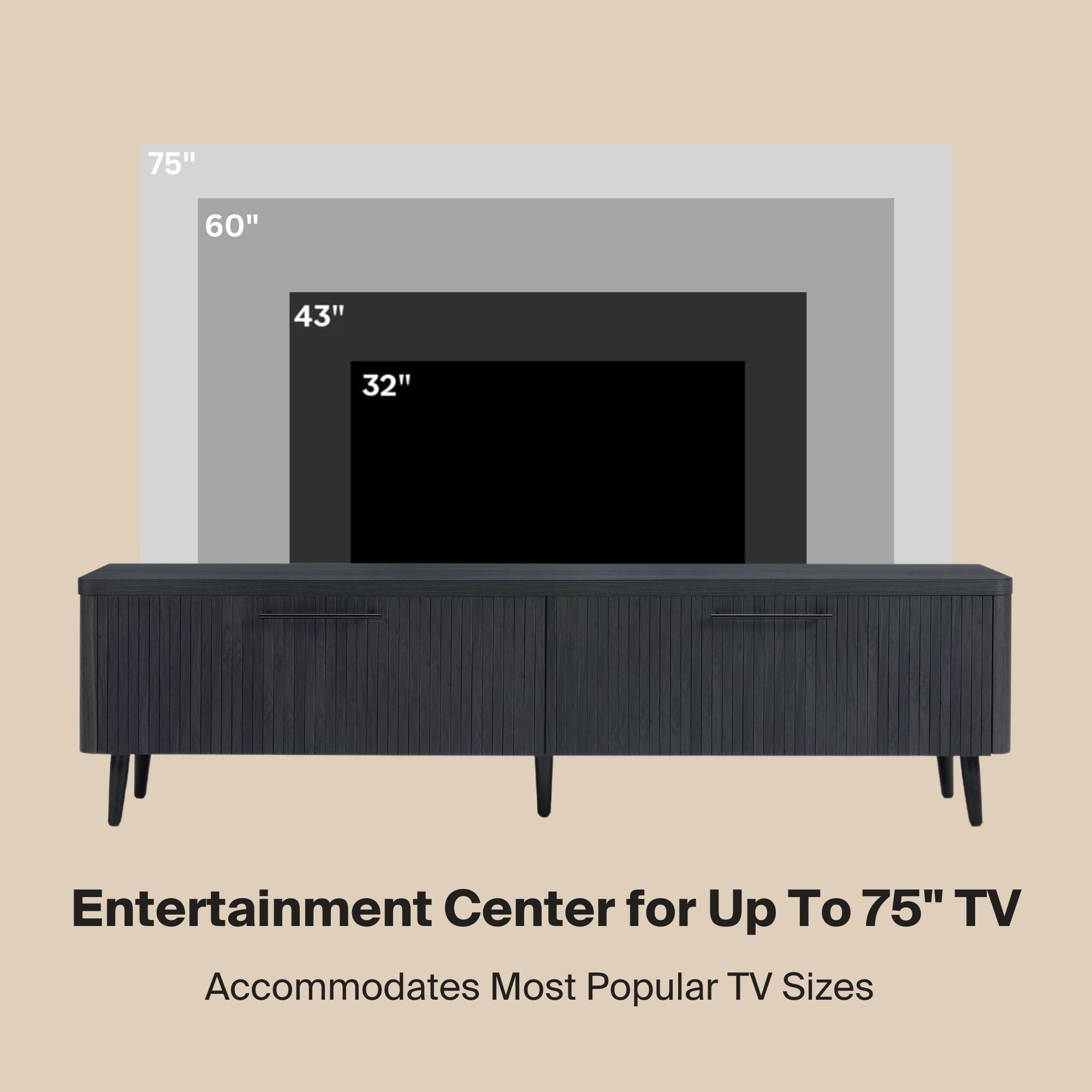 Jodie TV Stand in Charcoal Grey