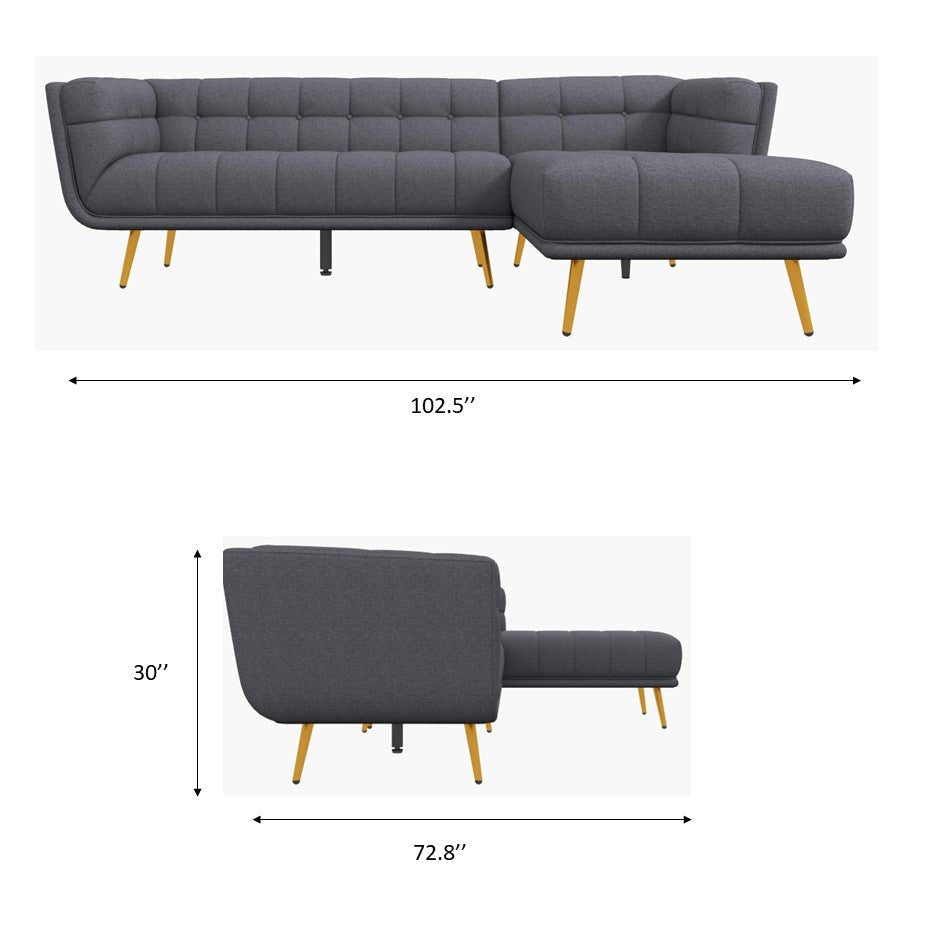 Kano L Shape Sectional Cream Boucle Sofa Right Facing Chaise
