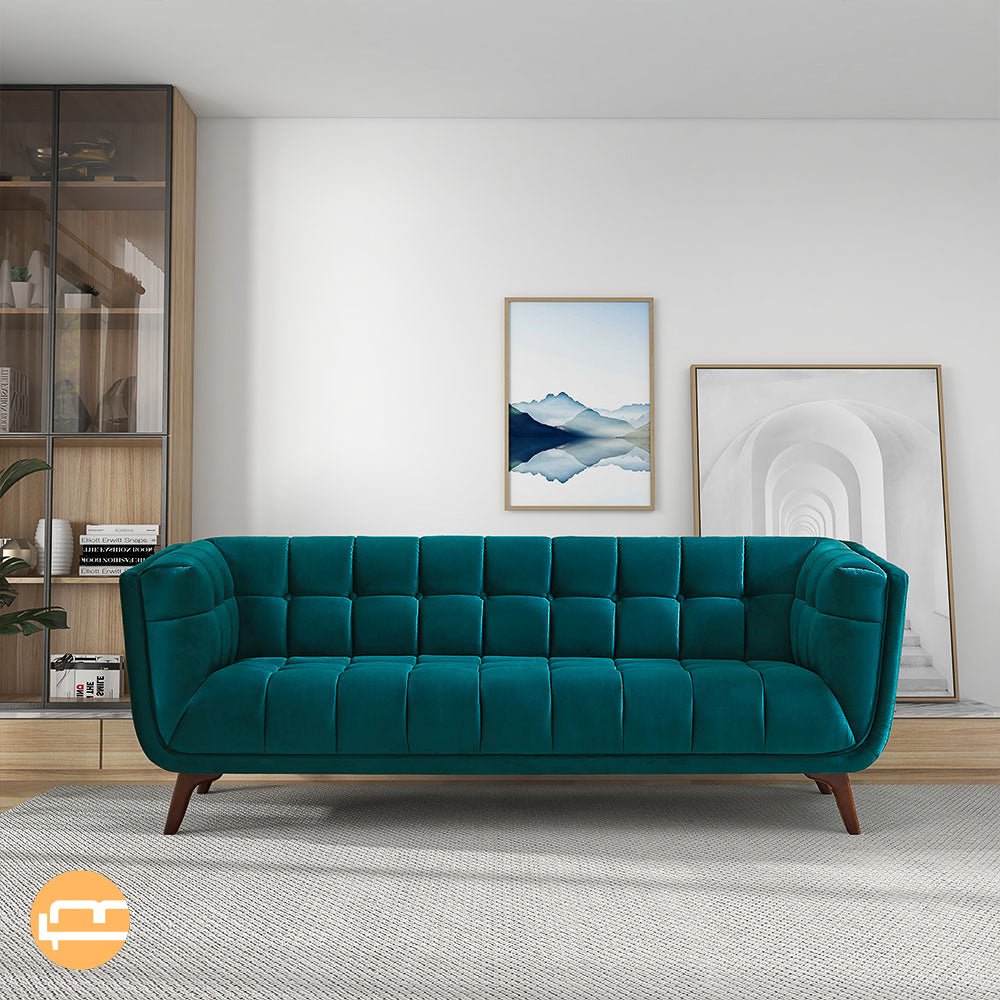 Kano Teal Velvet Sofa