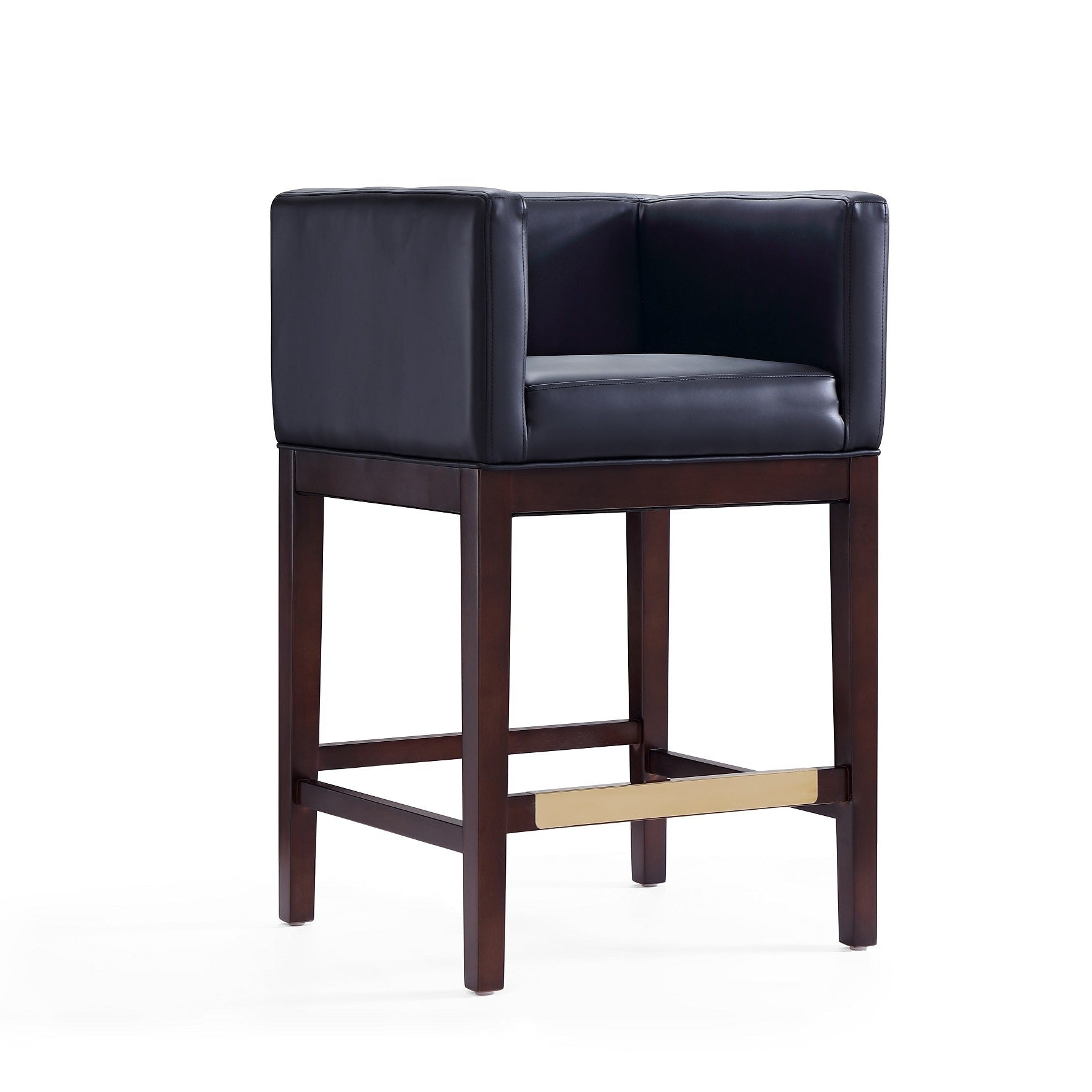 Kingsley Counter Stool with Backrest - Black