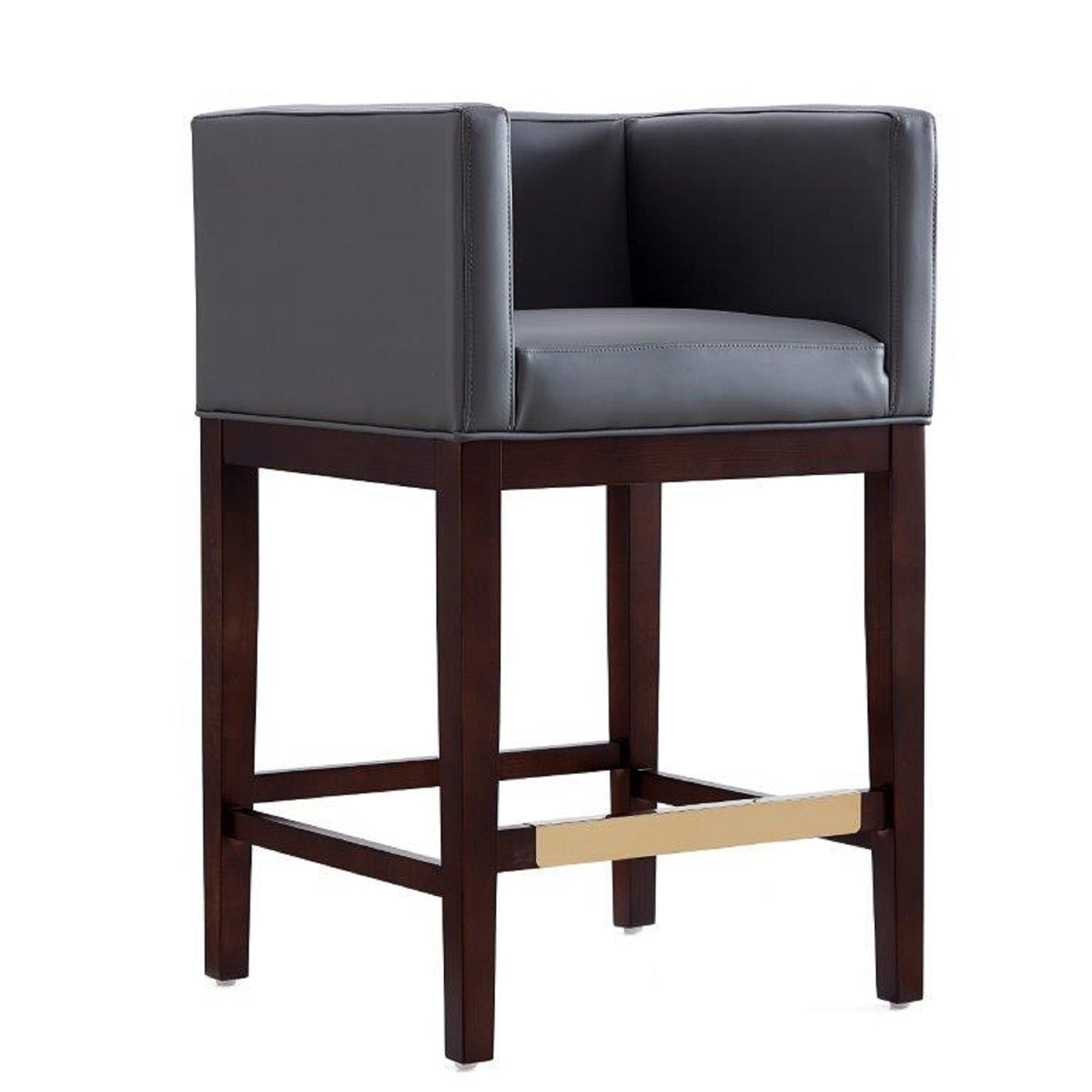 Kingsley Counter Stool with Backrest - Gray