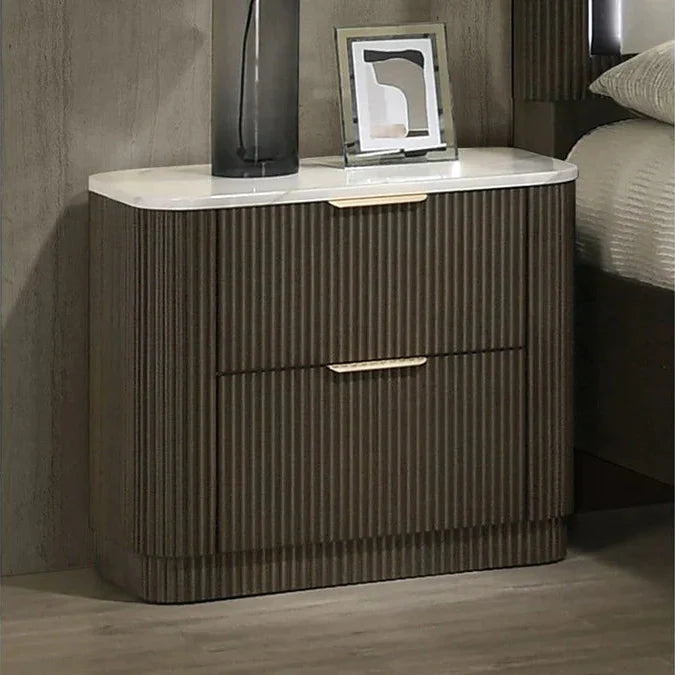 Lantrisant Contemporary Dark Walnut Nightstand by Furniture of America