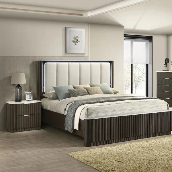 Lantrisant Contemporary Dark Walnut Nightstand by Furniture of America