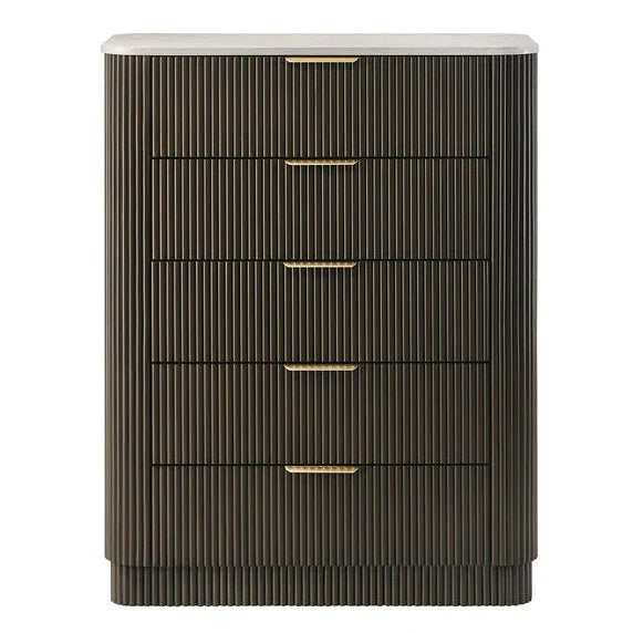 Lantrisant Contemporary Dark Walnut Rubberwood Chest of Dresser by Furniture of America