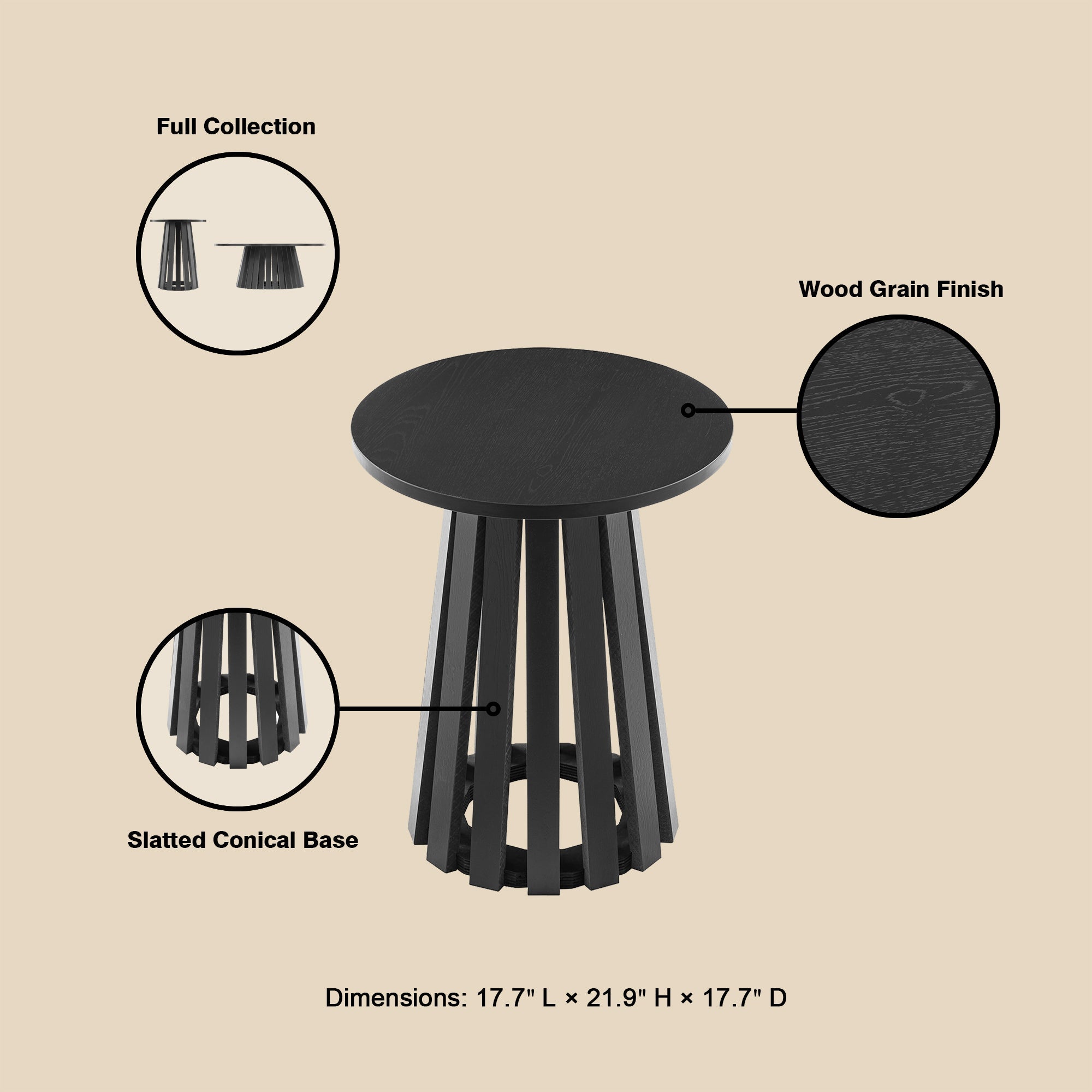 Layla End Table in Black - Set of 2