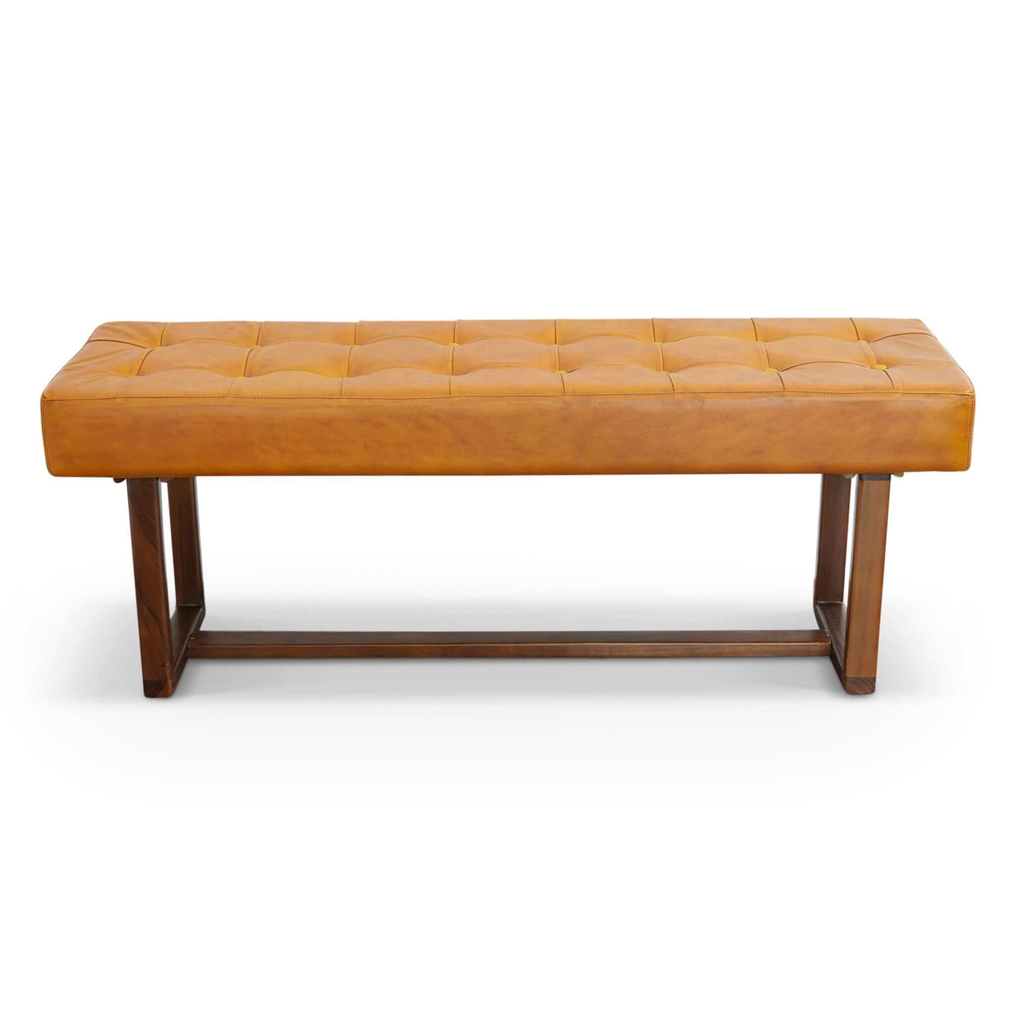 Scoop Leather Bench