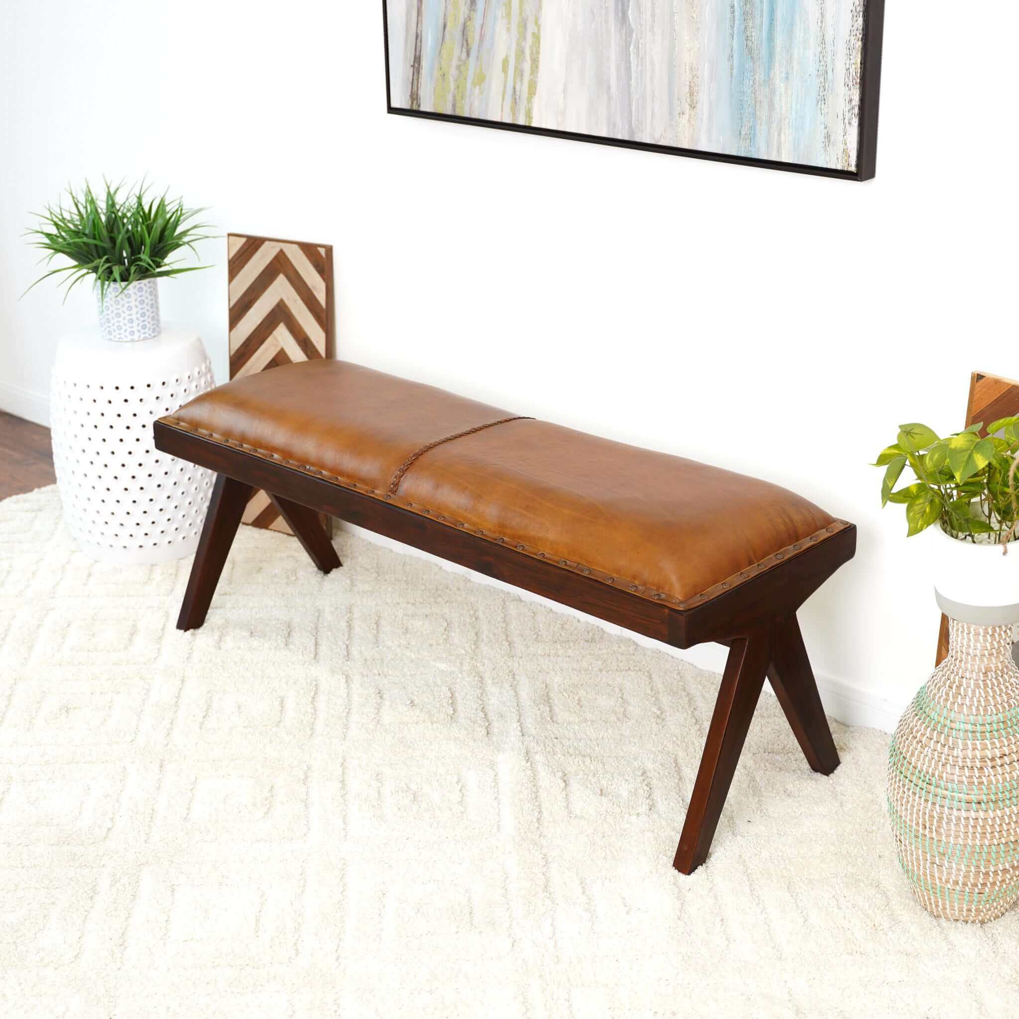 Folio Leather Bench