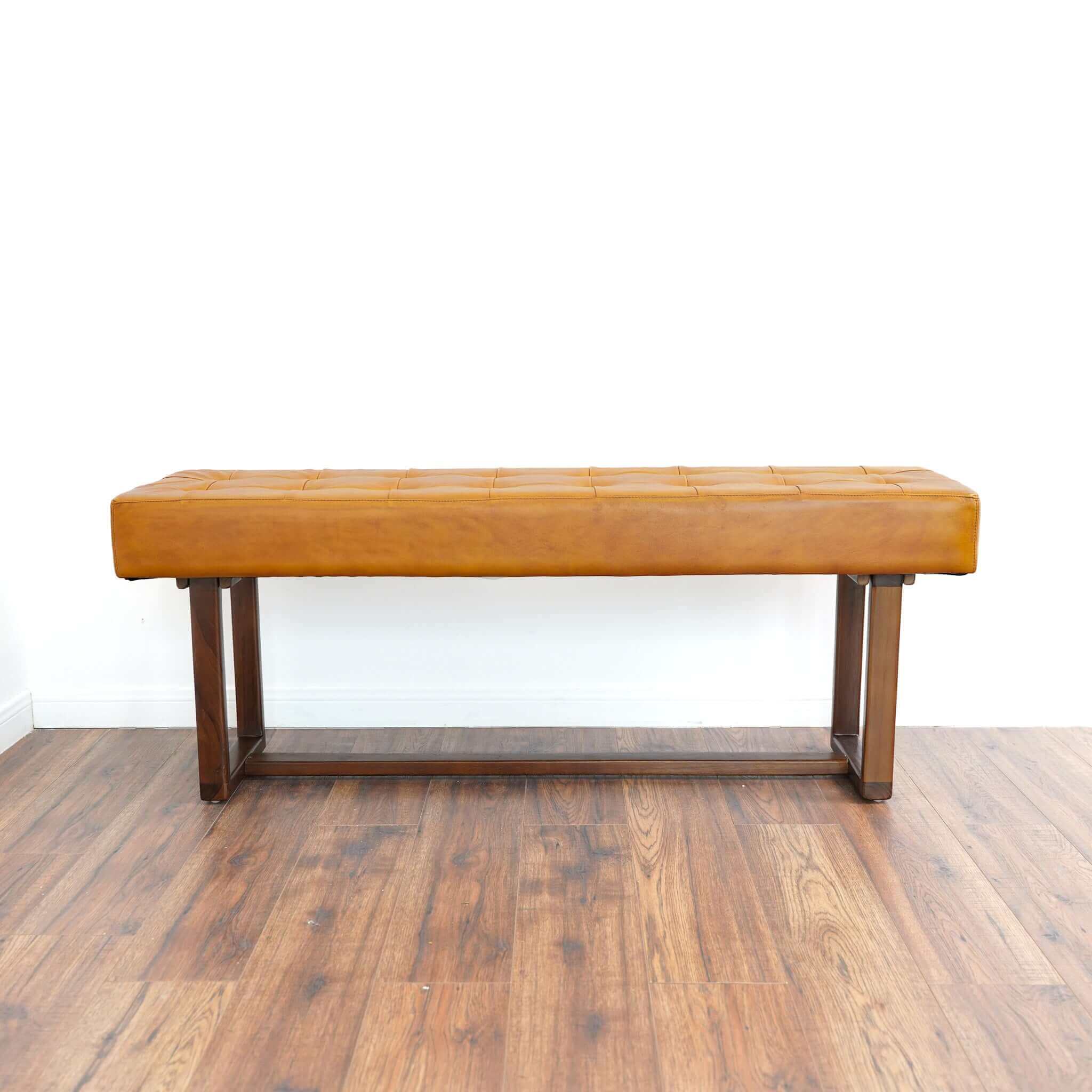 Scoop Leather Bench