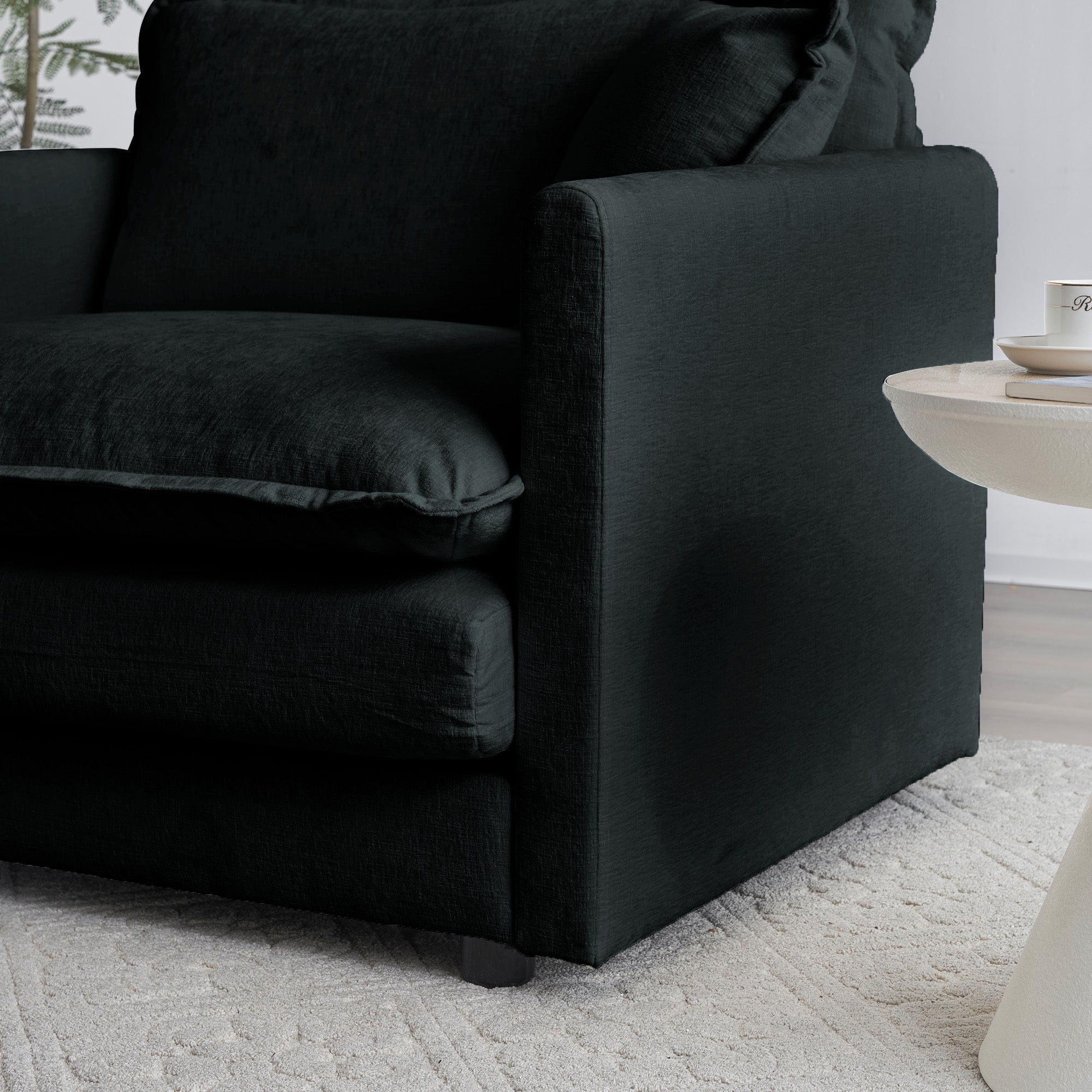 Liberty Mid-Century Modern Chenille Couch 3-Seater Sofa