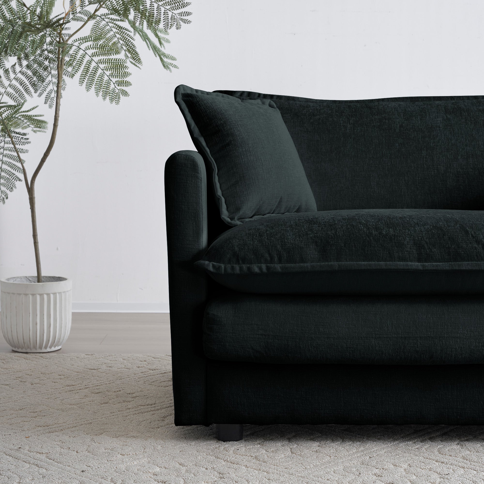 Liberty Mid-Century Modern Chenille Couch 3-Seater Sofa