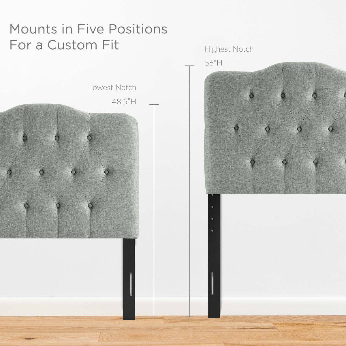 Annabel Diamond Tufted Upholstered Fabric Headboard