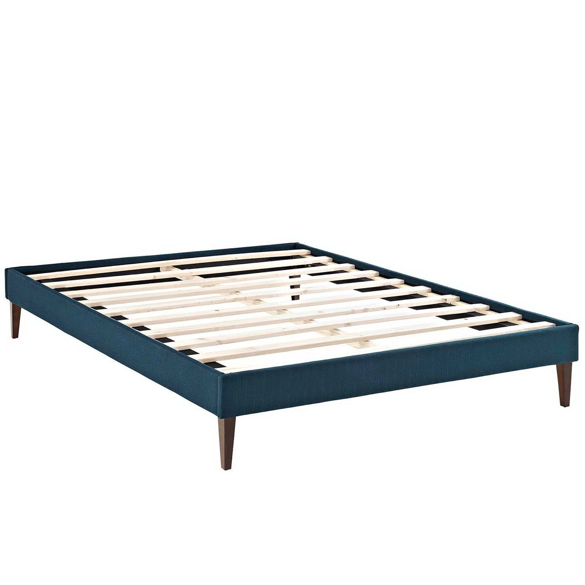 Sharon Fabric Bed Frame with Squared Tapered Legs, Full, Azure - view 2
