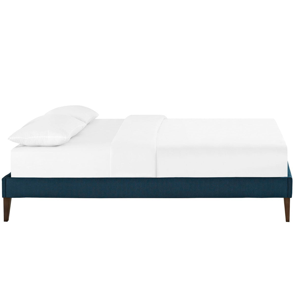 Sharon Fabric Bed Frame with Squared Tapered Legs, Full, Azure - view 3