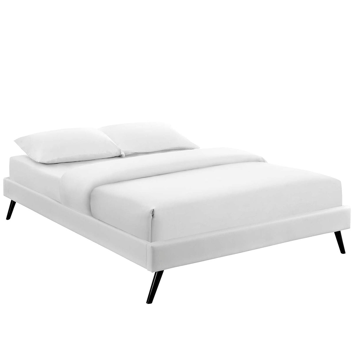 Helen Vegan Leather Bed Frame with Round Splayed Legs