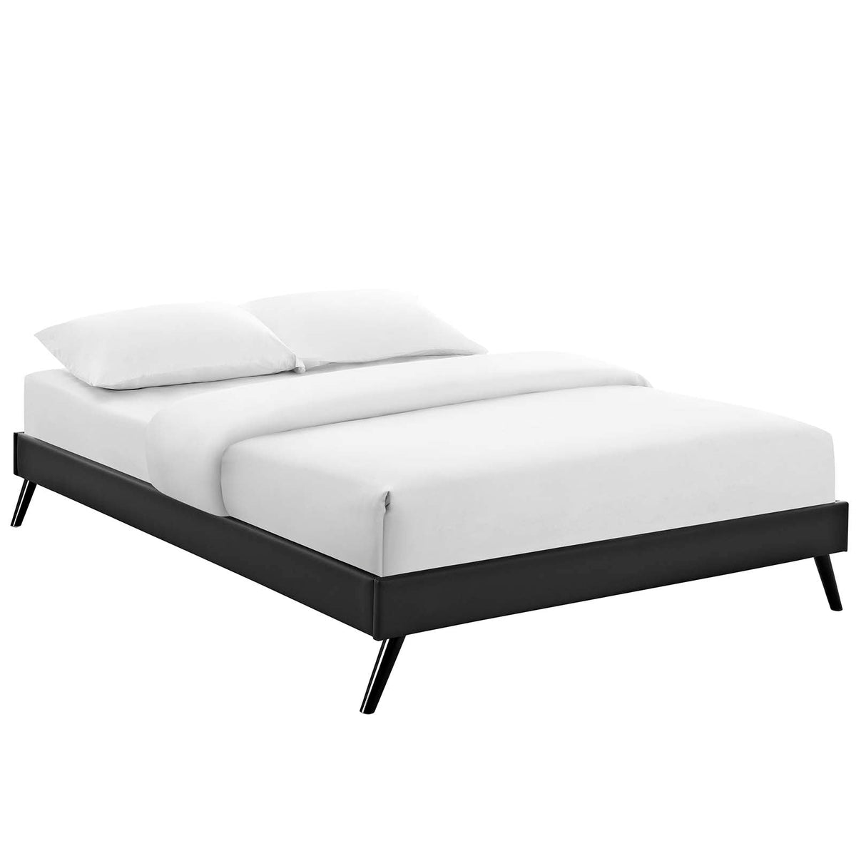 Helen Vegan Leather Bed Frame with Round Splayed Legs