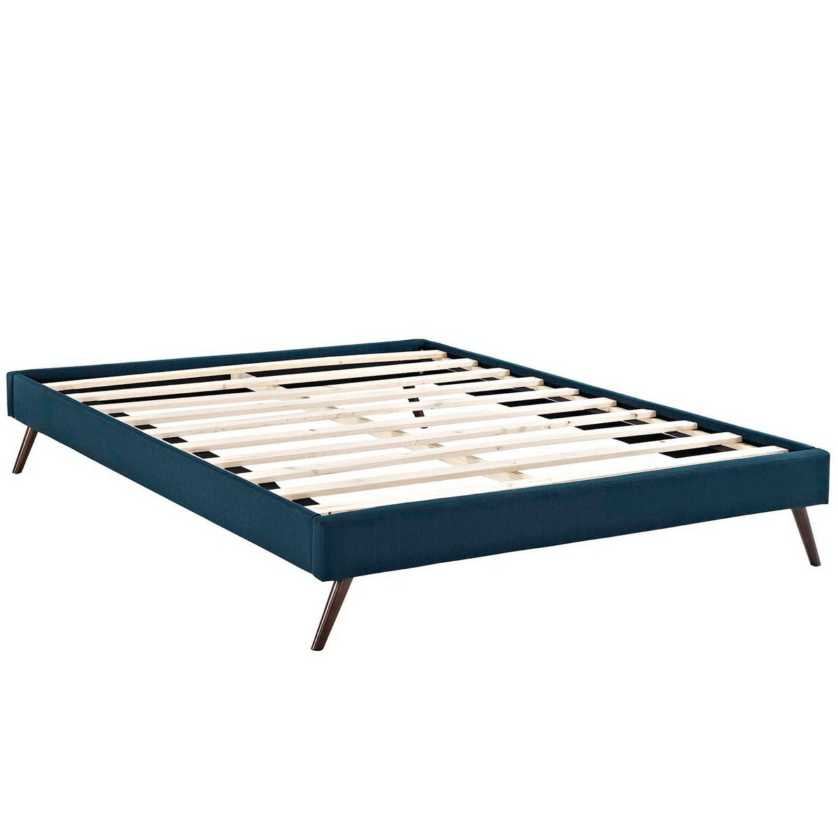 Helen Fabric Bed Frame with Round Splayed Legs, Queen, Azure - view 2