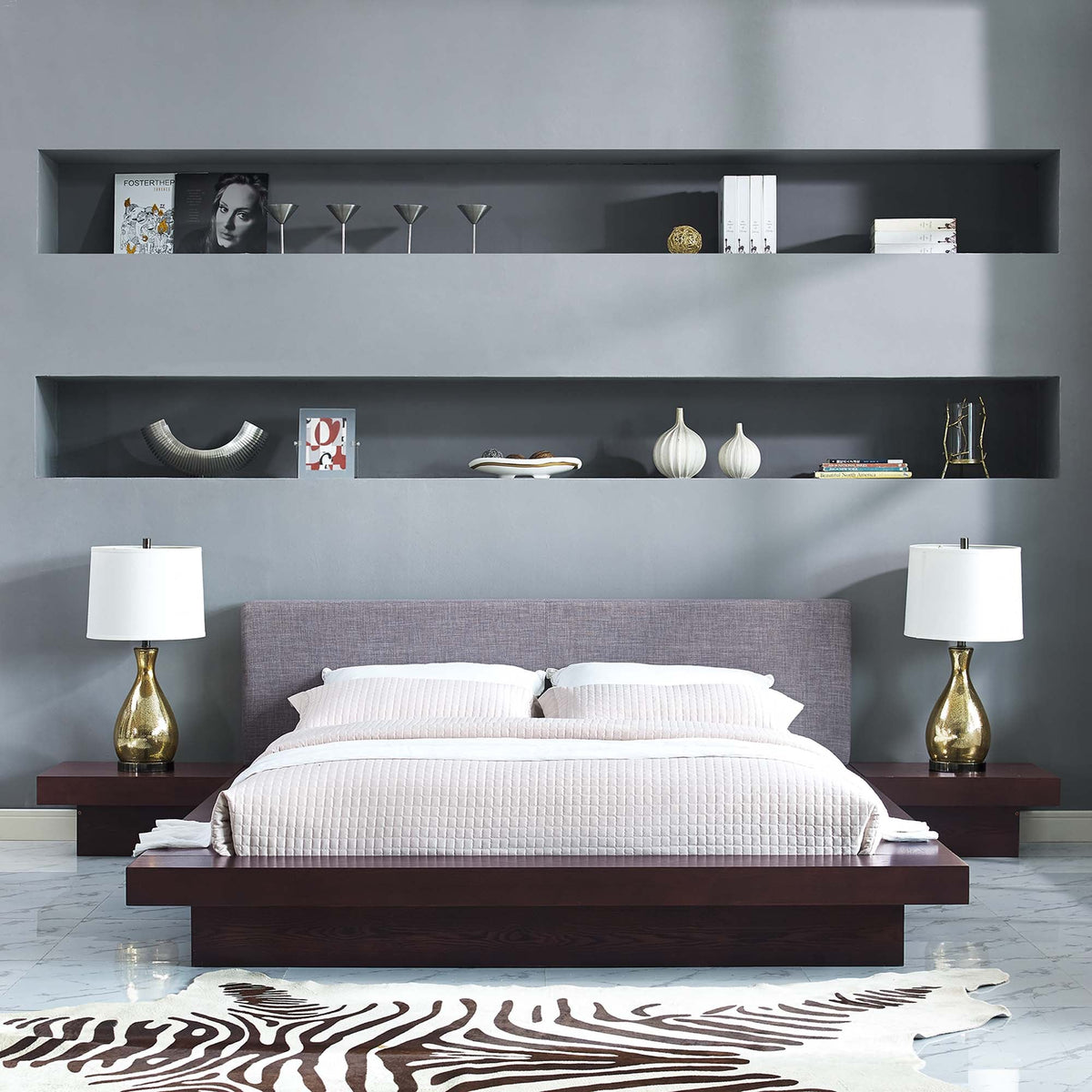 Freja 3 Piece Fabric Queen Bedroom Set