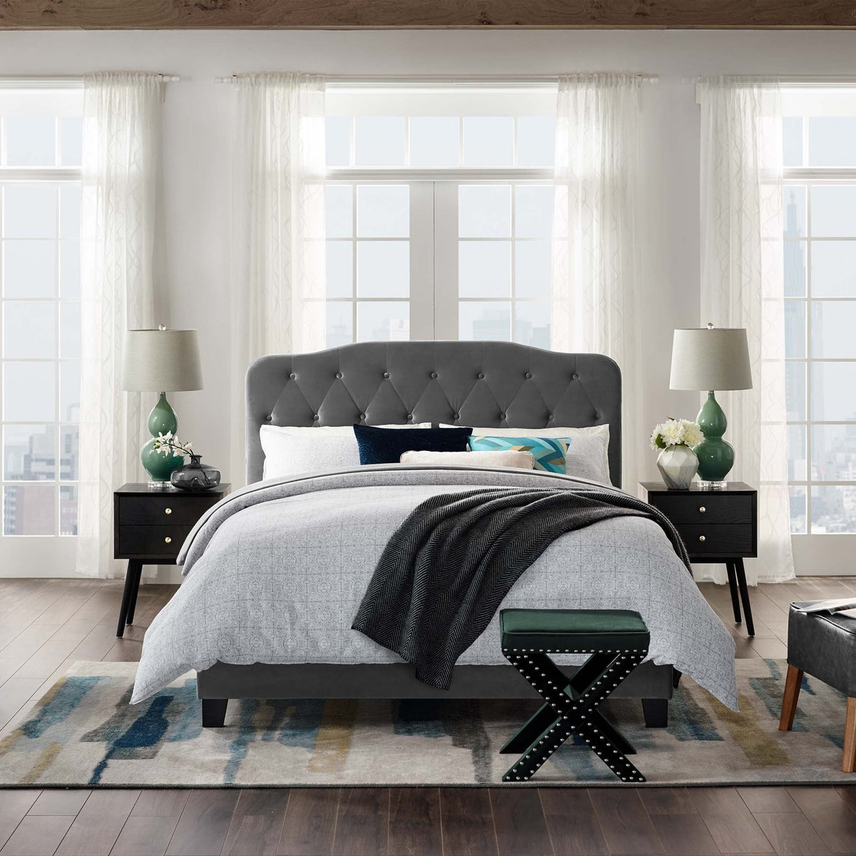 Amelia Performance Velvet Bed - view 26