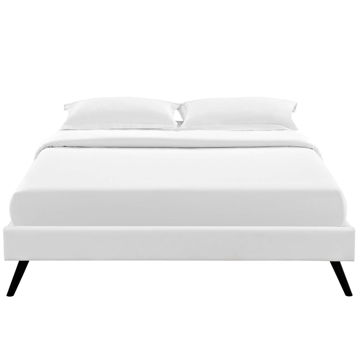 Loryn Vinyl Bed Frame with Round Splayed Legs