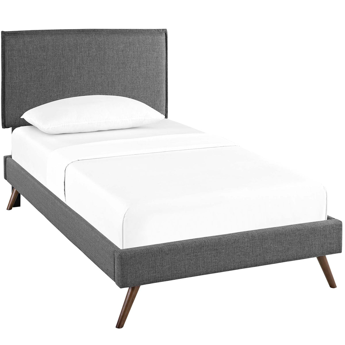 Amaris Fabric Platform Bed with Round Splayed Legs - view 2